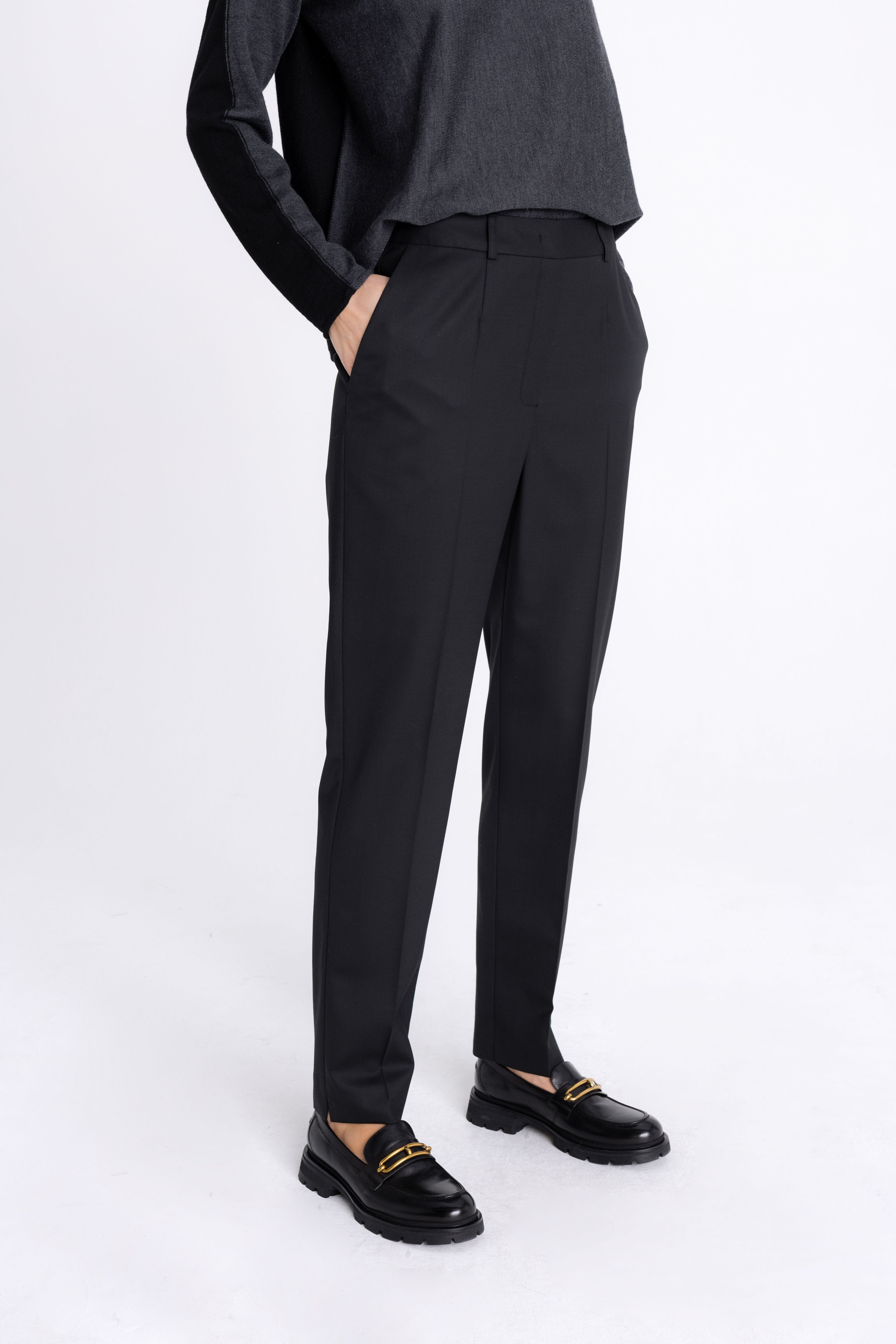 SLIM FIT BLACK TROUSERS