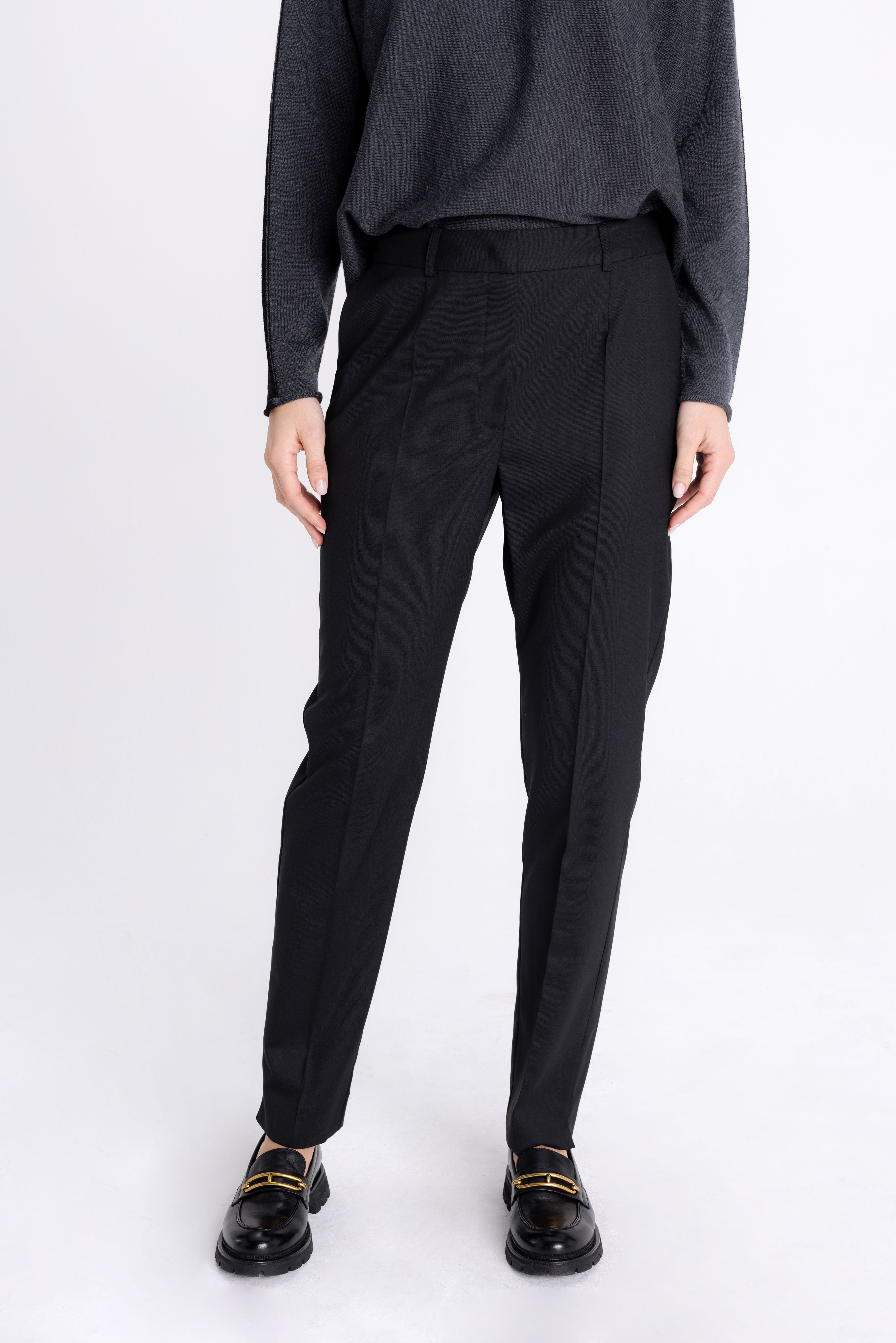 SLIM FIT BLACK TROUSERS