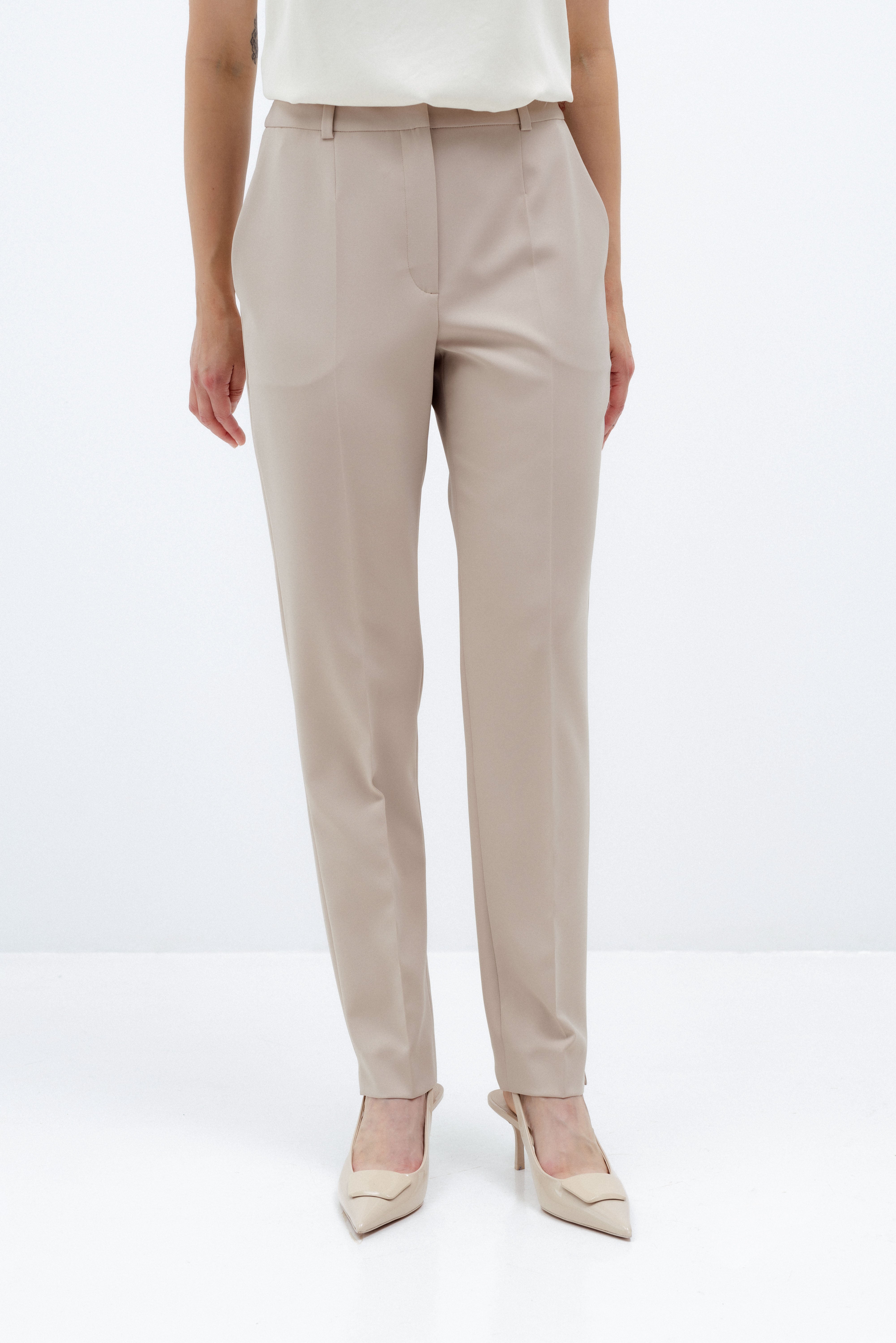 SLIM FIT BEIGE TROUSERS