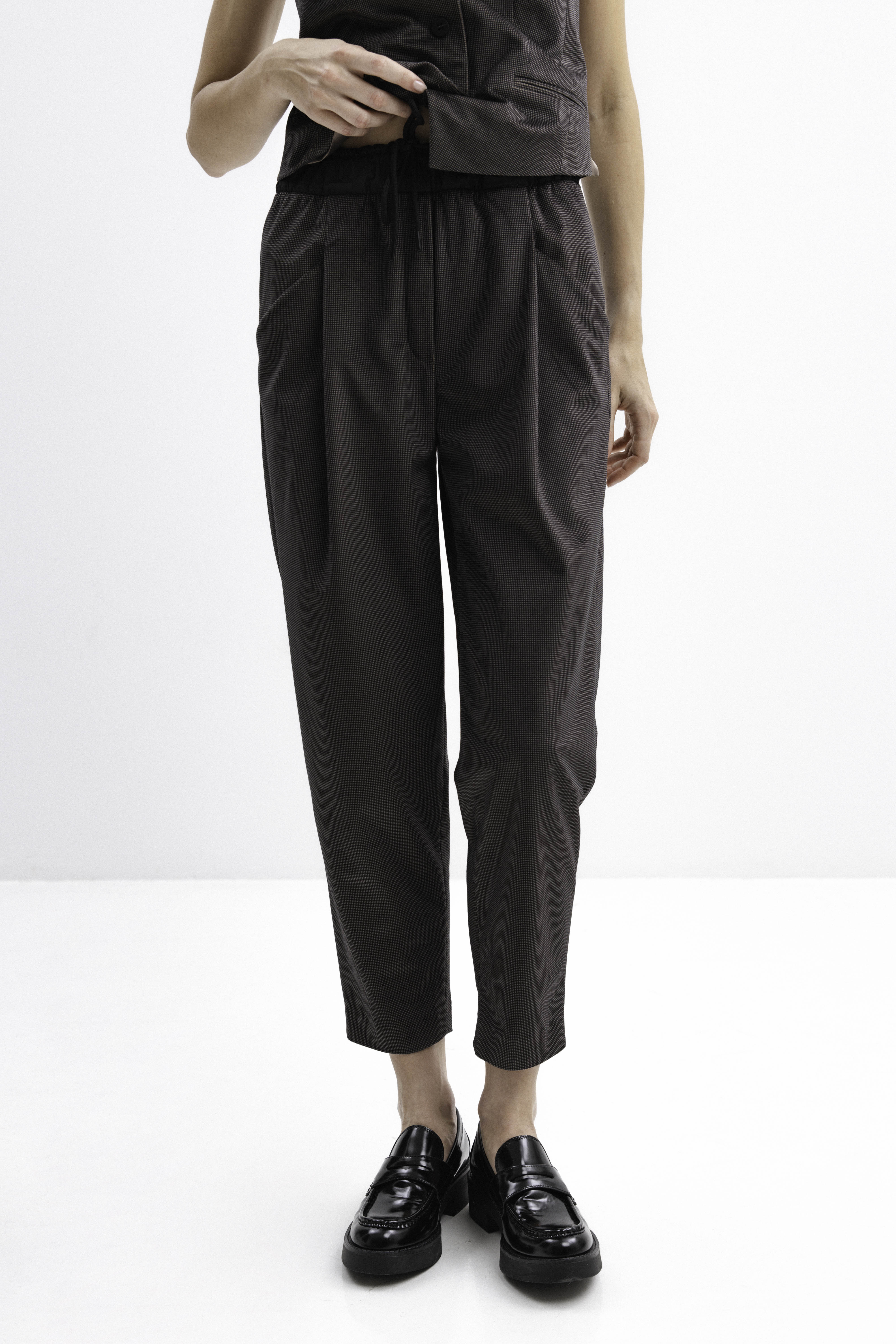 BROWN JOGGER TROUSERS WITH ELASTIC WAISTBAND