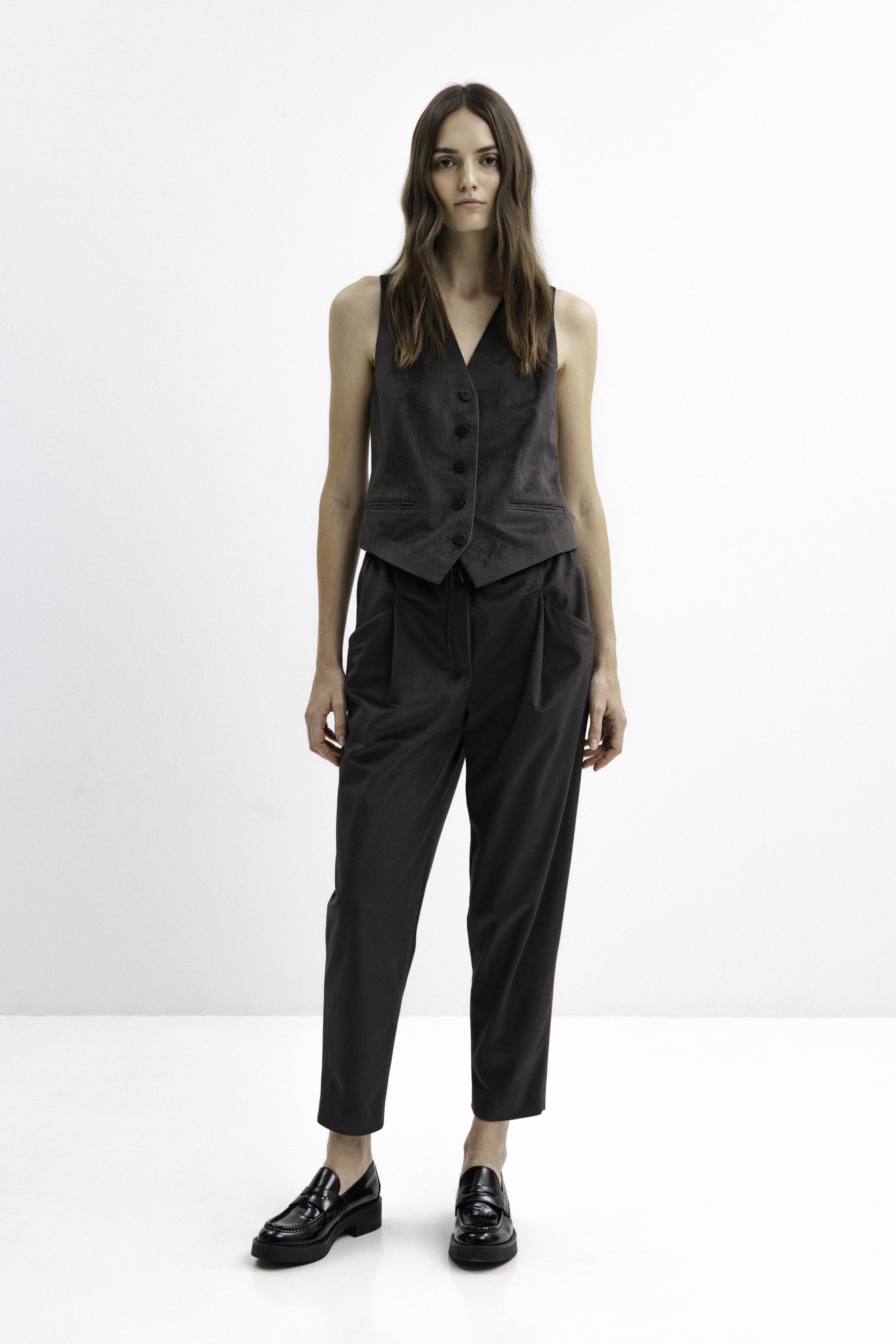 BROWN JOGGER TROUSERS WITH ELASTIC WAISTBAND