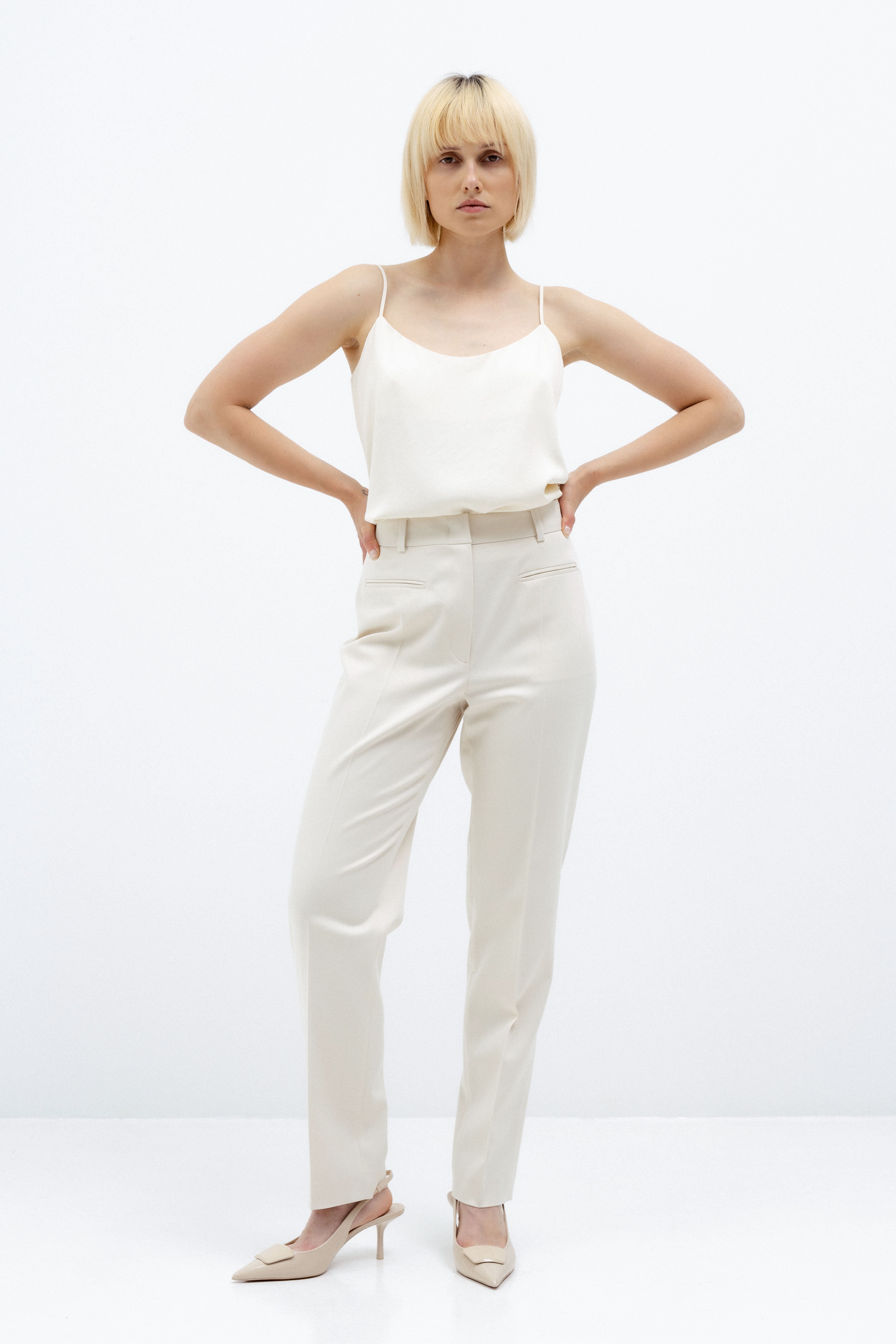 MILK-SHADE SLIM FIT TROUSERS