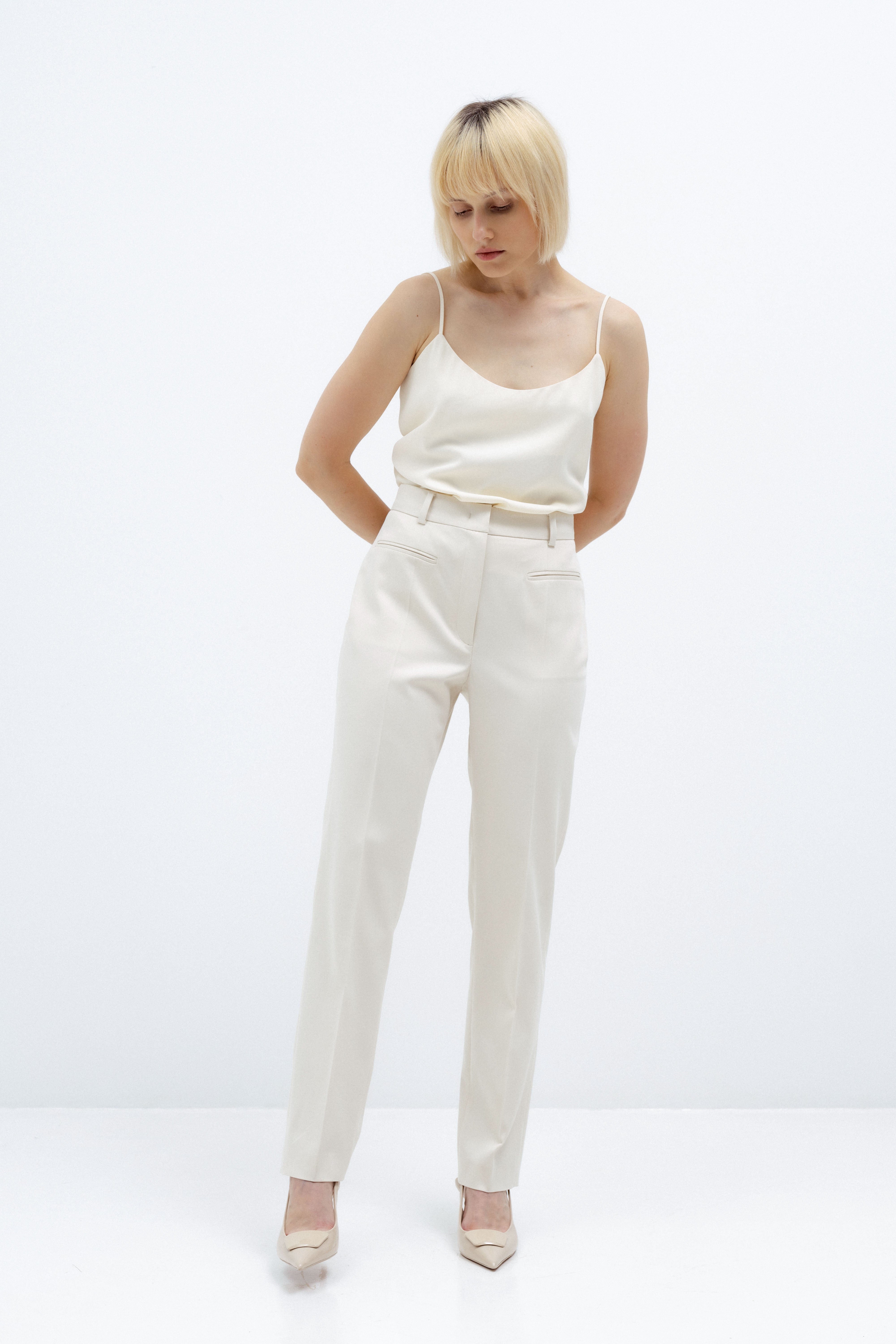 MILK-SHADE SLIM FIT TROUSERS