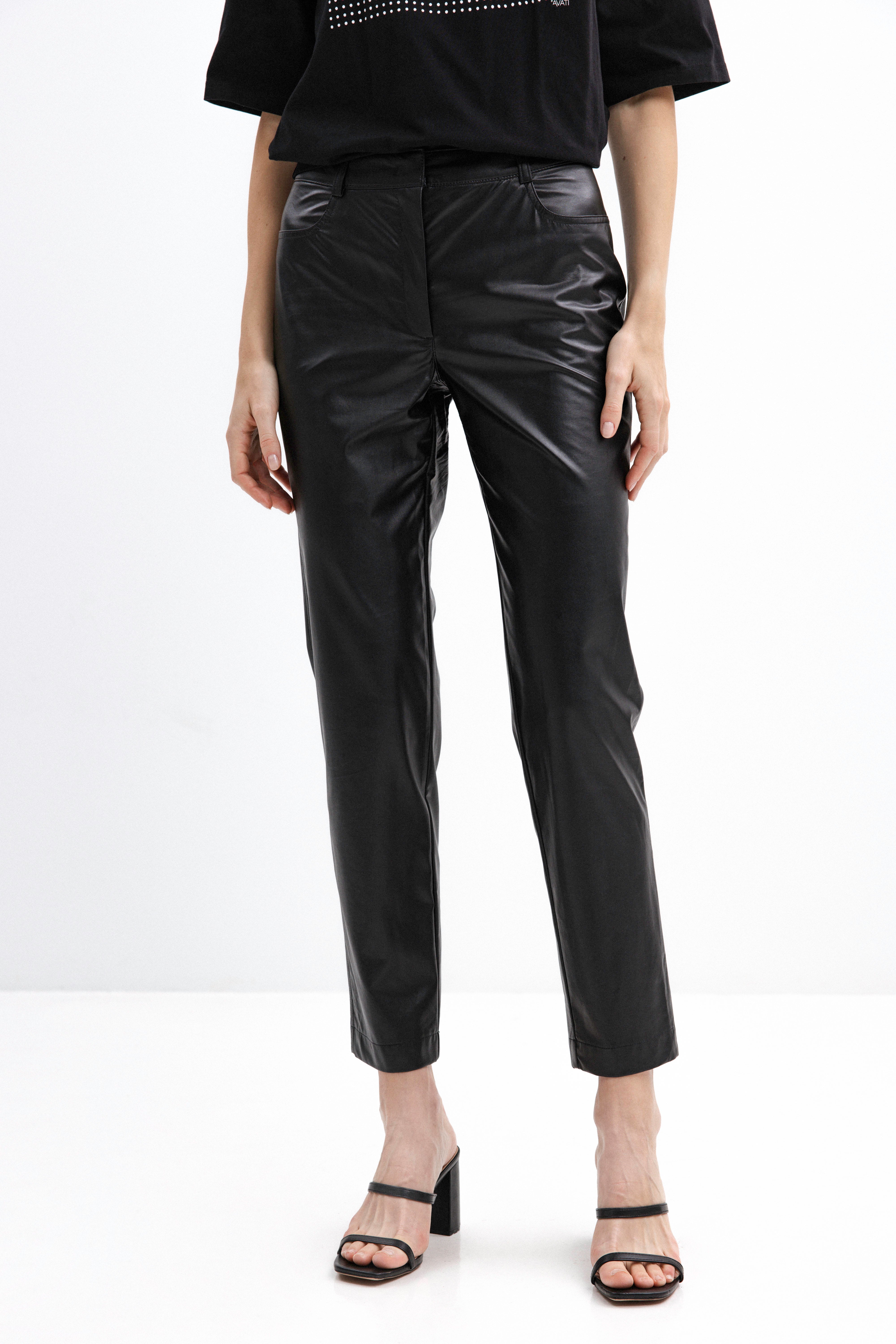 BLACK ECO LEATHER TROUSERS