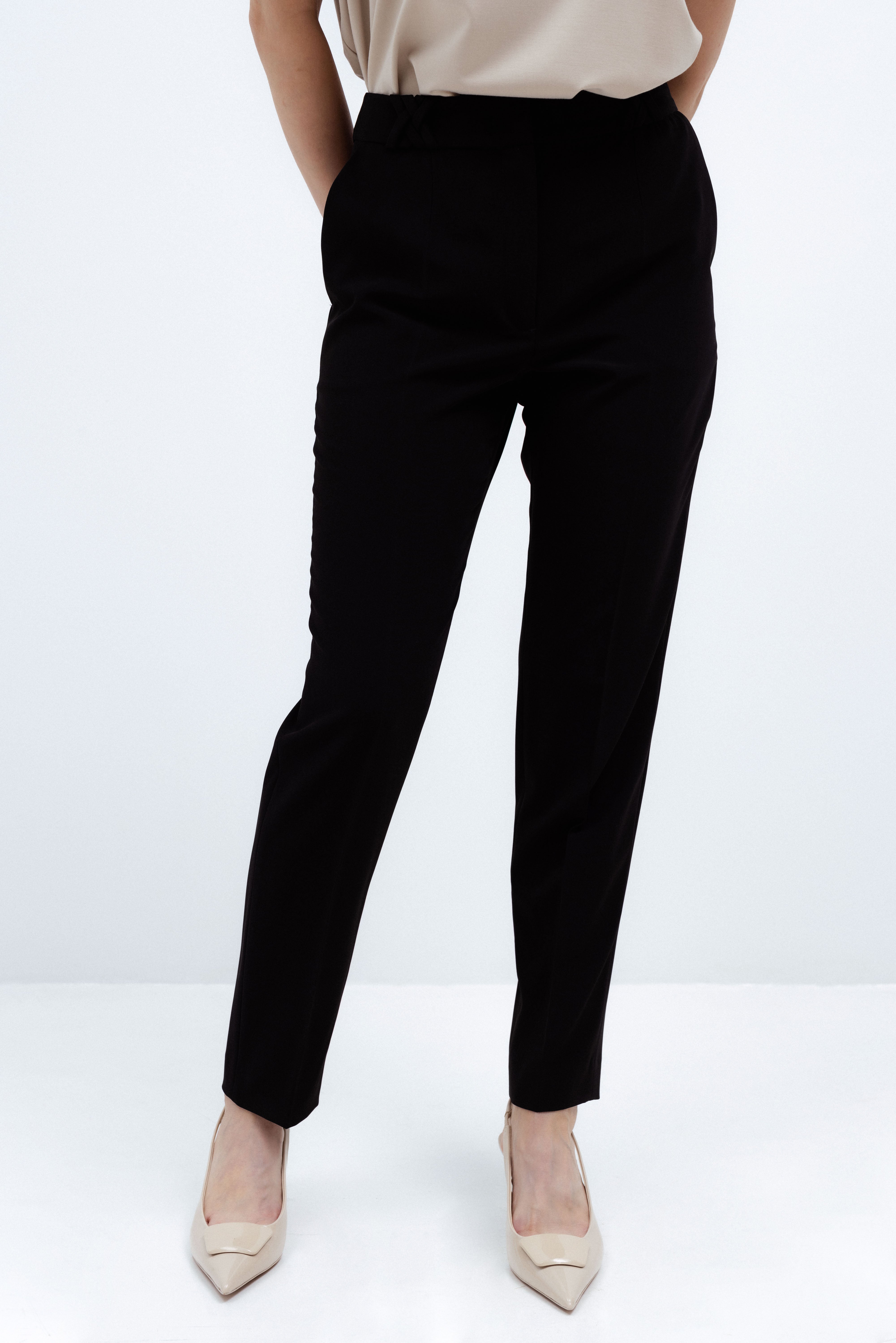 SLIM FIT BLACK TROUSERS