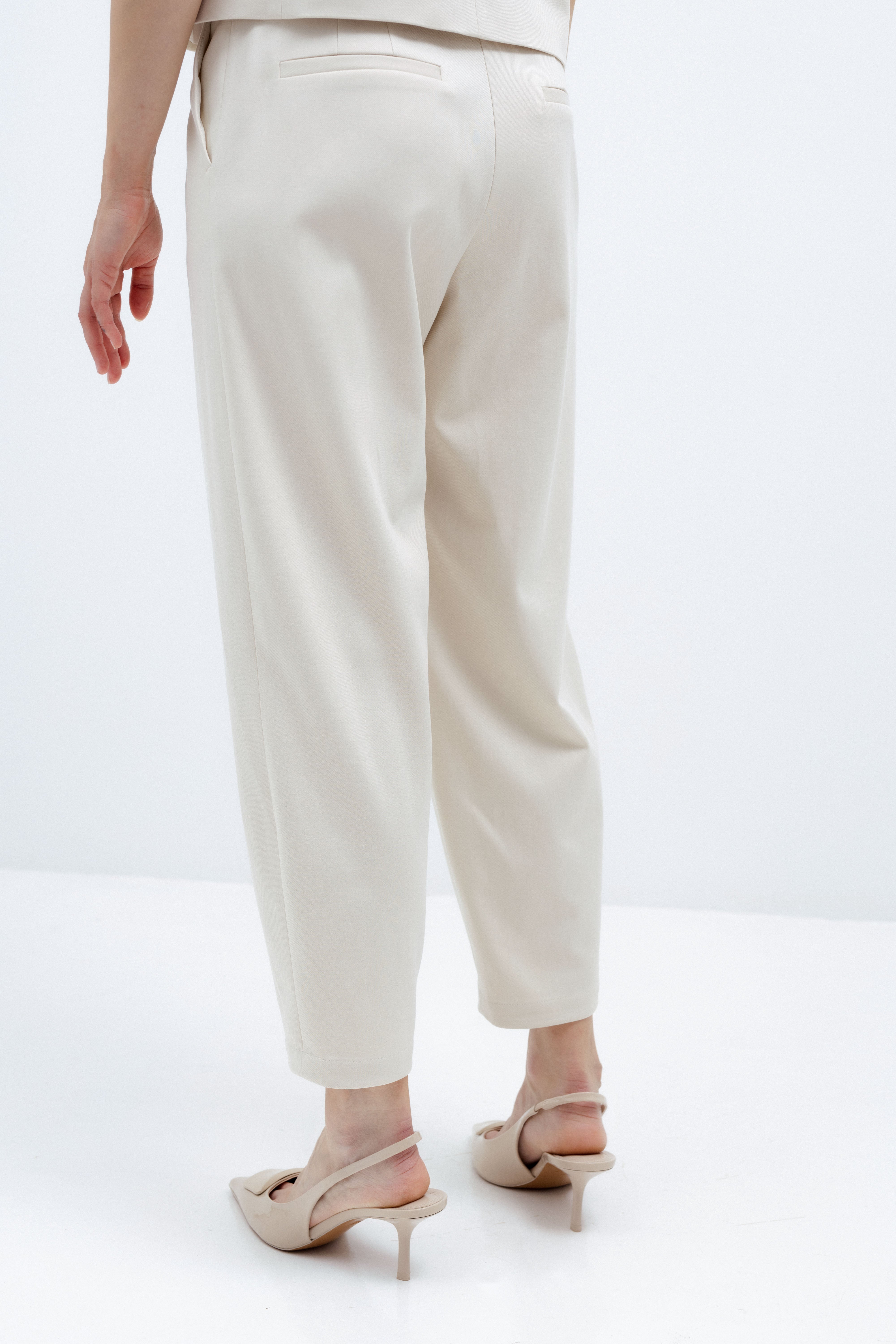 MILK-SHADE TAPERED TROUSERS