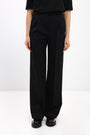 BLACK STRAIGHT-LEG TROUSERS