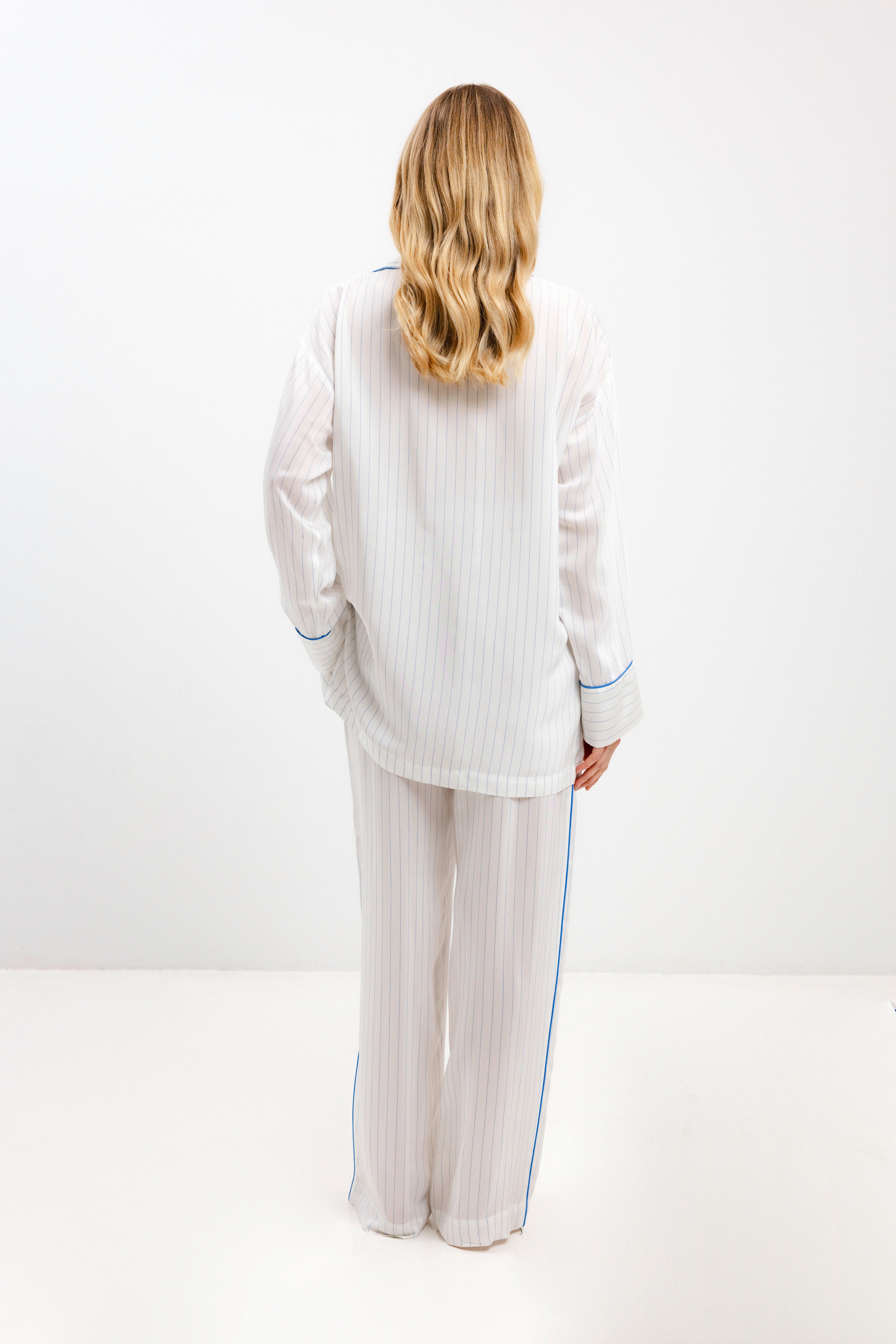 PYJAMA PANTS IN BLUE STRIPES - UNISEX