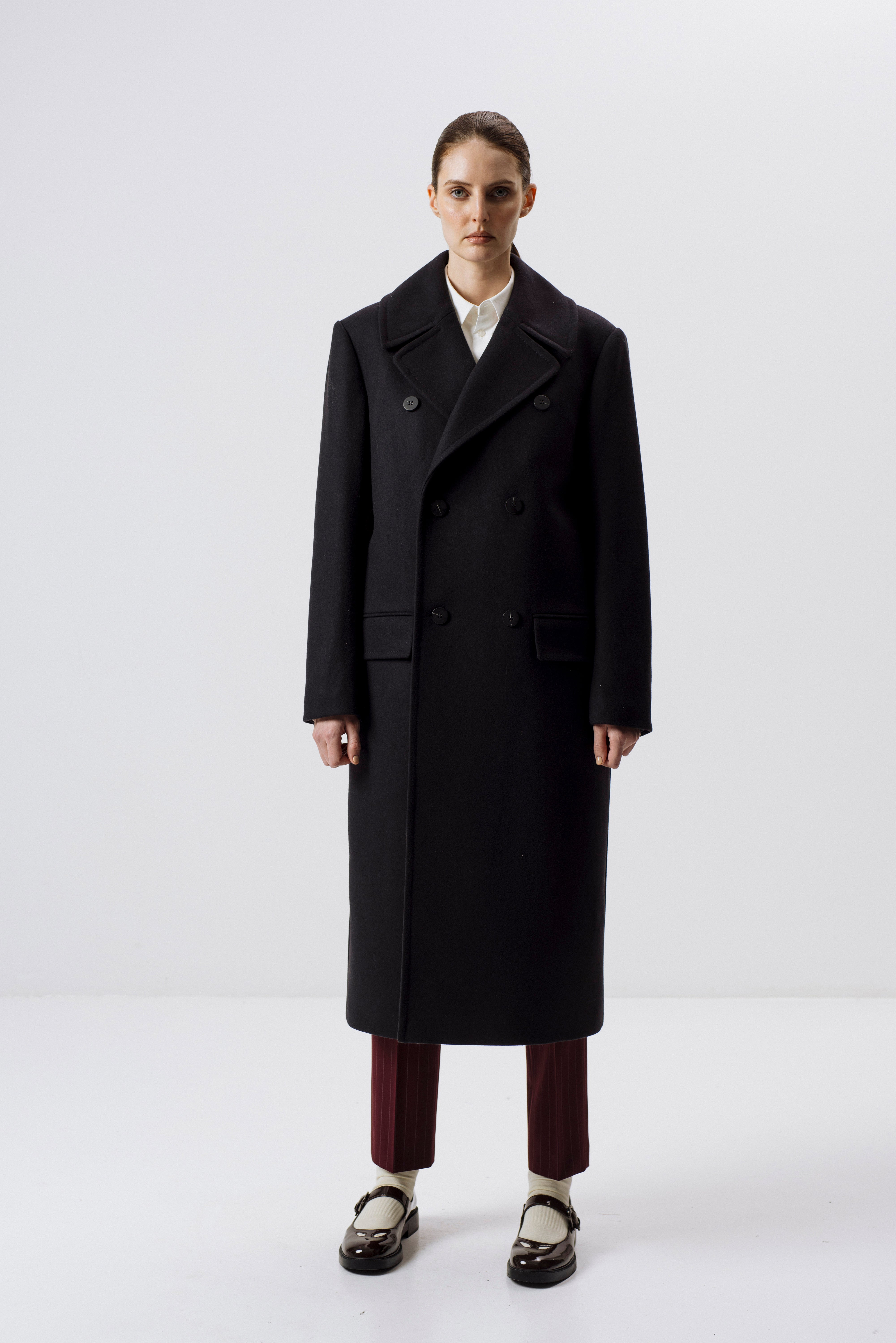 ANTHRACITE WOOL-BLEND UNISEX COAT WITH MEIDA INSULATION – InAvati