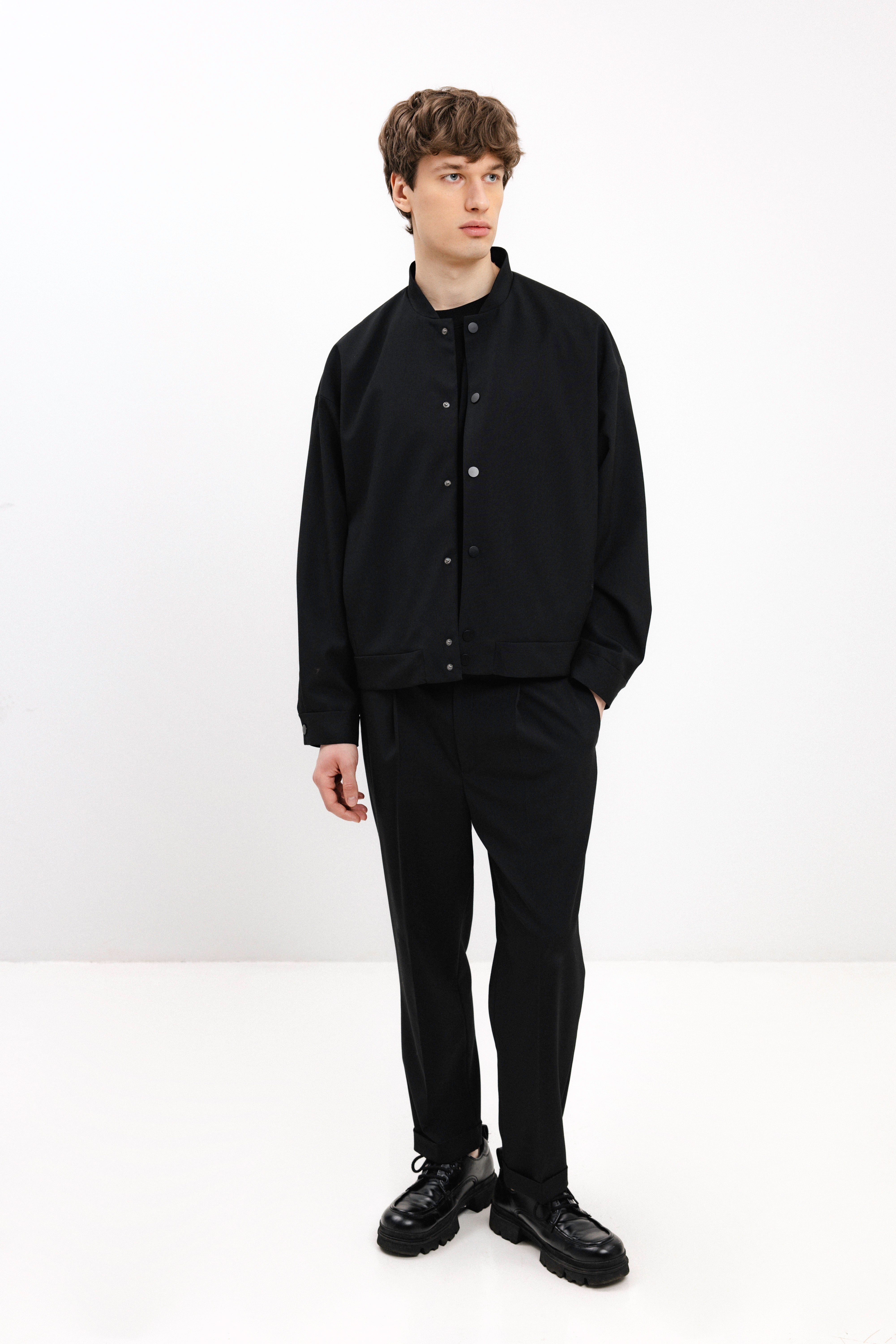UNISEX BLACK BOMBER JACKET