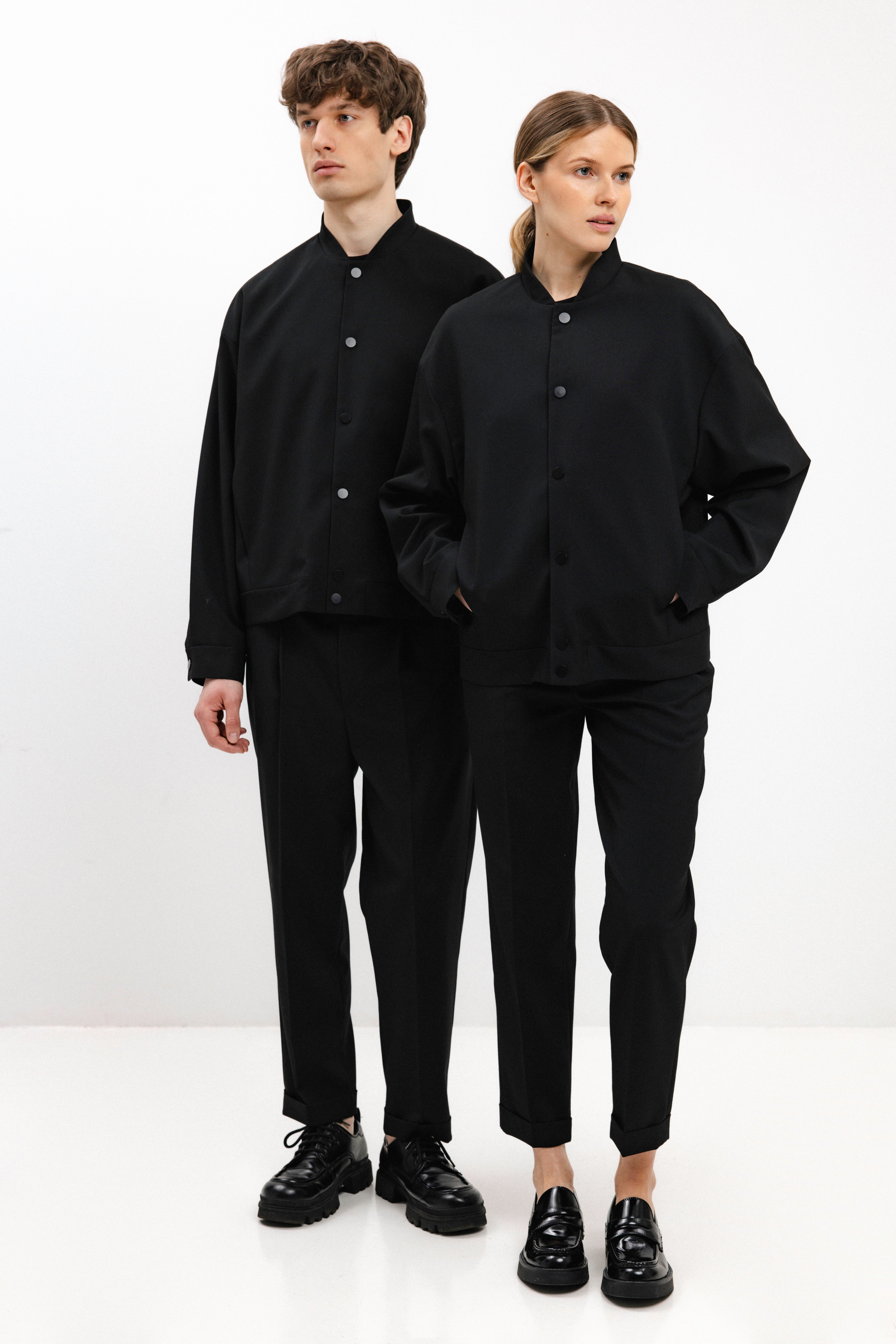 UNISEX BLACK BOMBER JACKET
