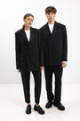 UNISEX STRIPED CROPPED TROUSERS WITH TURNED-UP HEMS