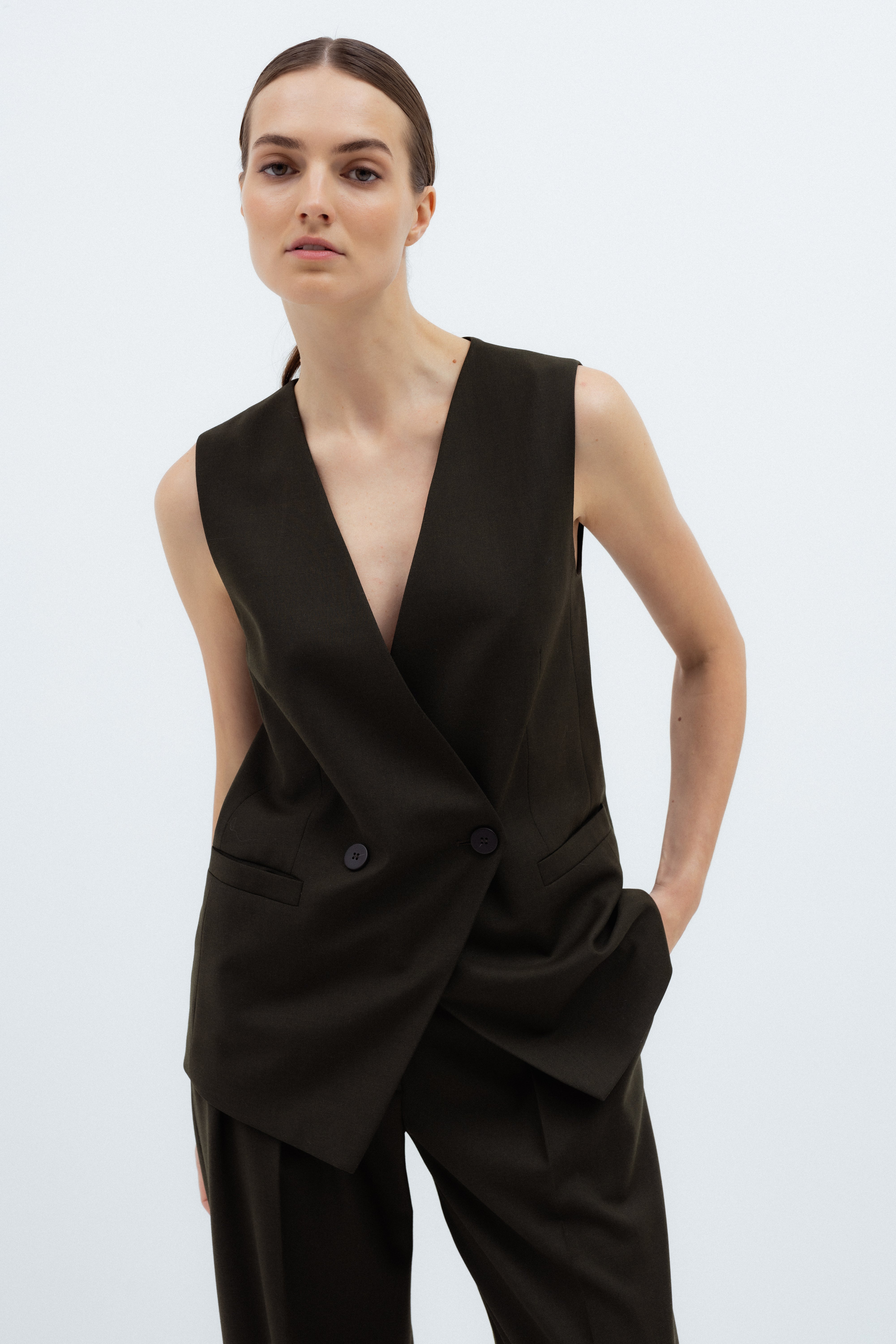 FOREST GREEN SUIT VEST