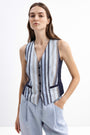 STRIPED LINEN VEST