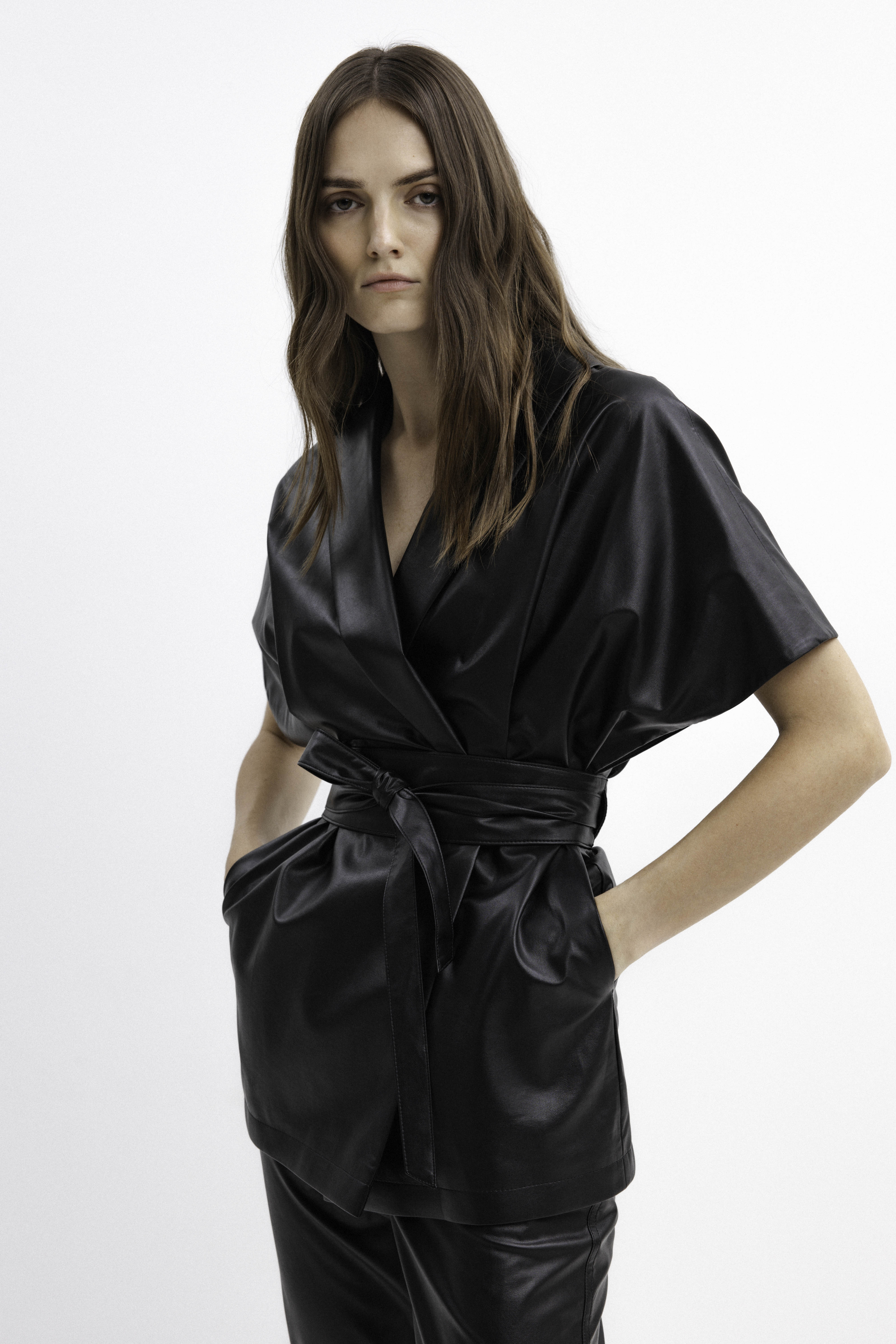 BLACK ECO LEATHER VEST