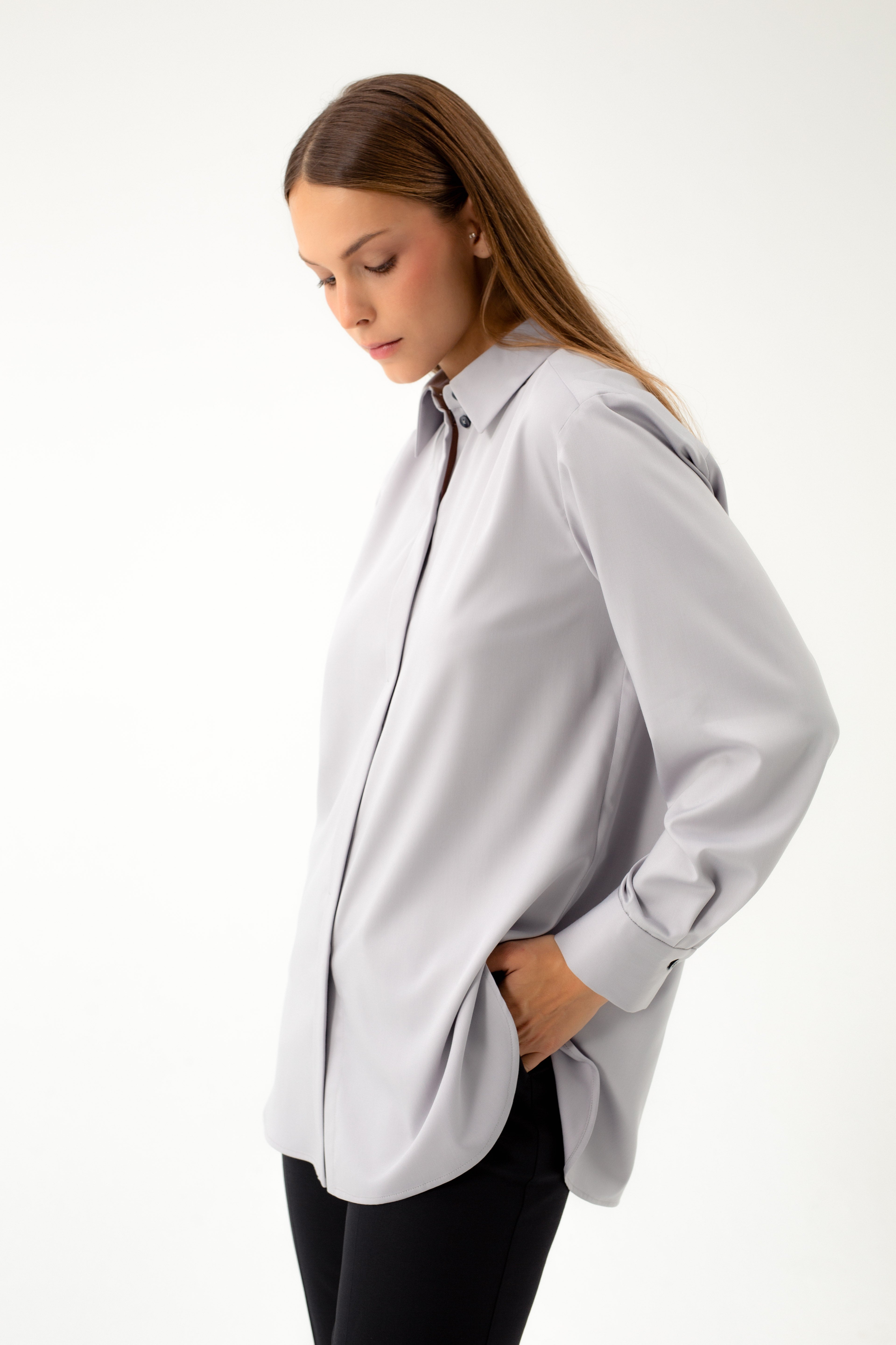 BAMBOO GREY LOOSE FIT SHIRT