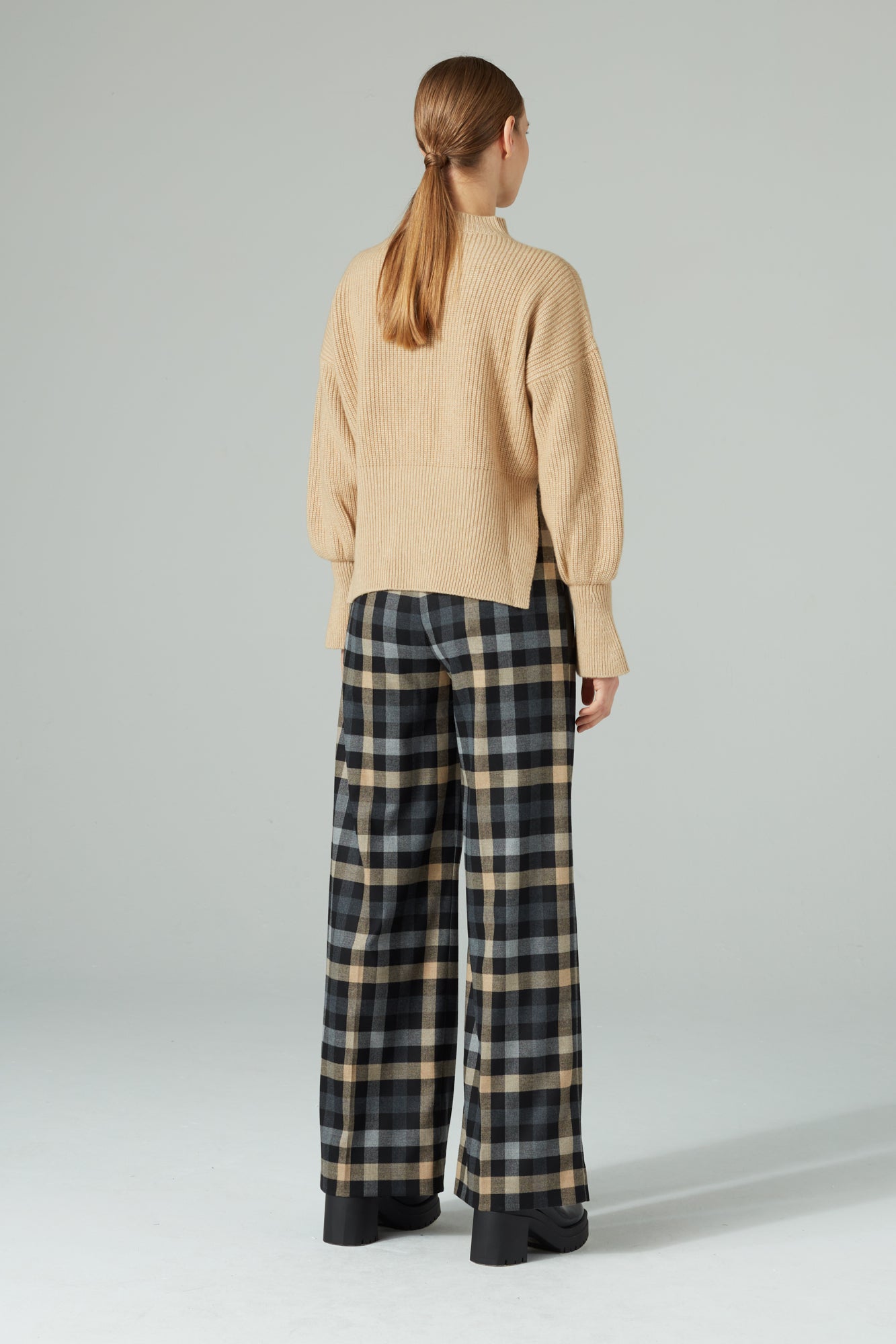 WIDE FIT TROUSERS IN CHECKS