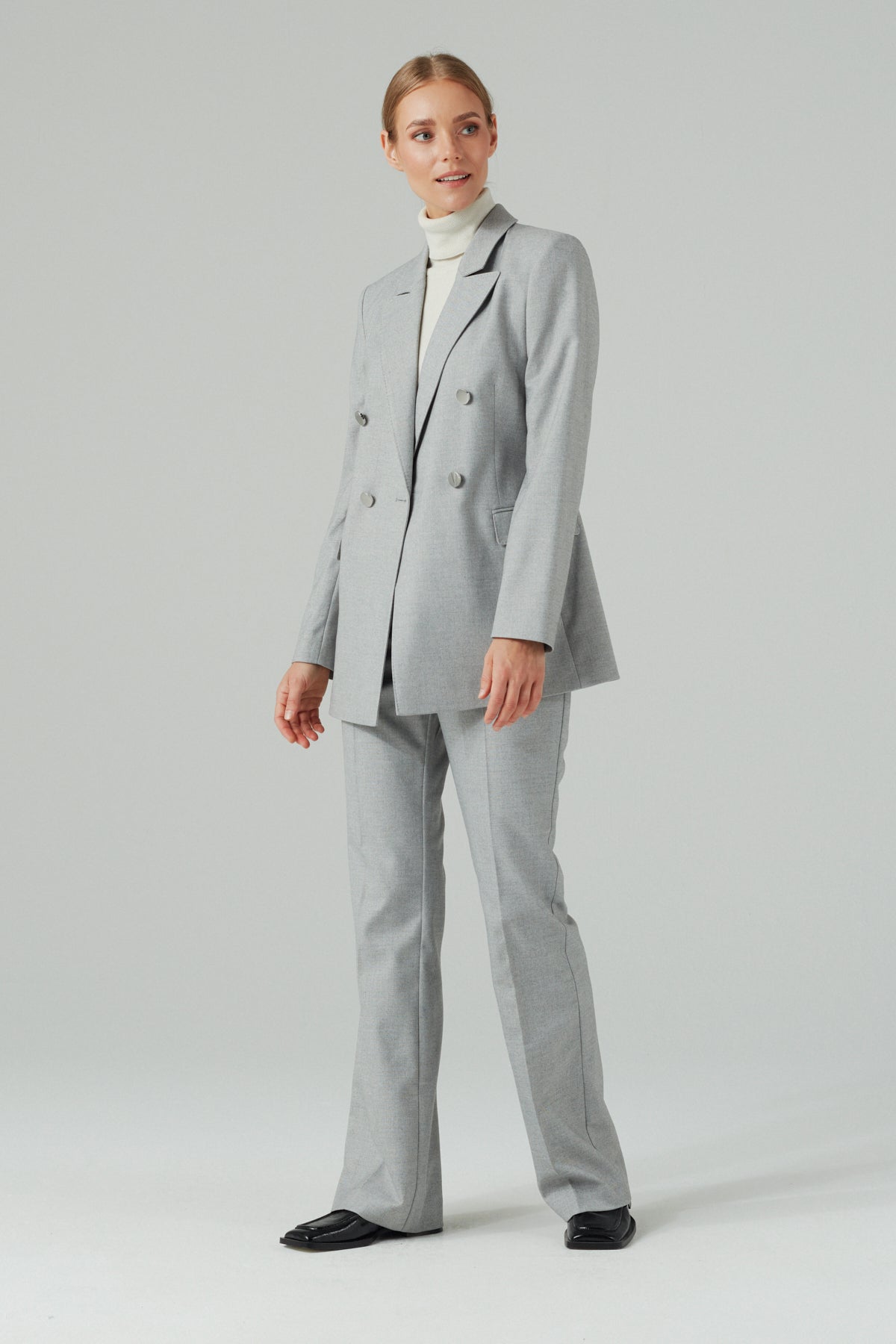 DOUBLE BREASTED BLAZER WITH SILVER BUTTONS