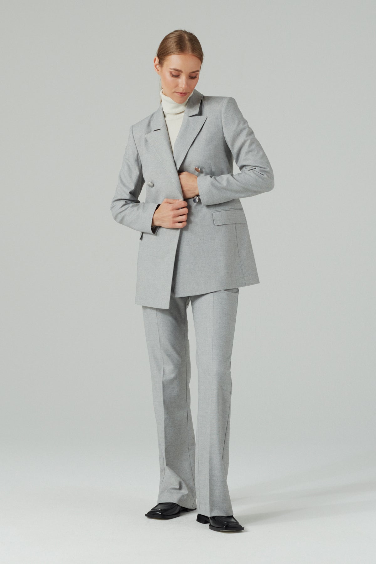 DOUBLE BREASTED BLAZER WITH SILVER BUTTONS