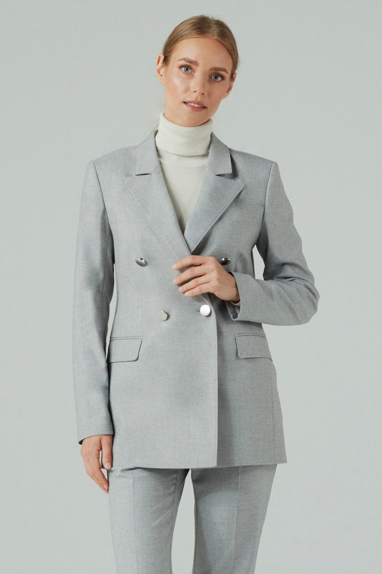 DOUBLE BREASTED BLAZER WITH SILVER BUTTONS