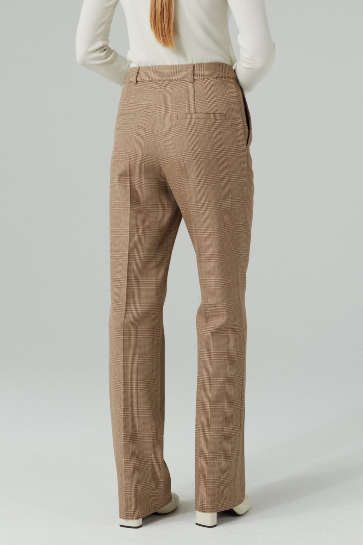 CHECKED WIDE LEG TROUSERS