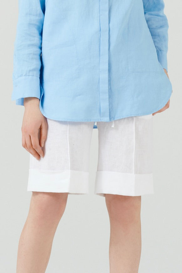 PURE LINEN SHORTS WHITE