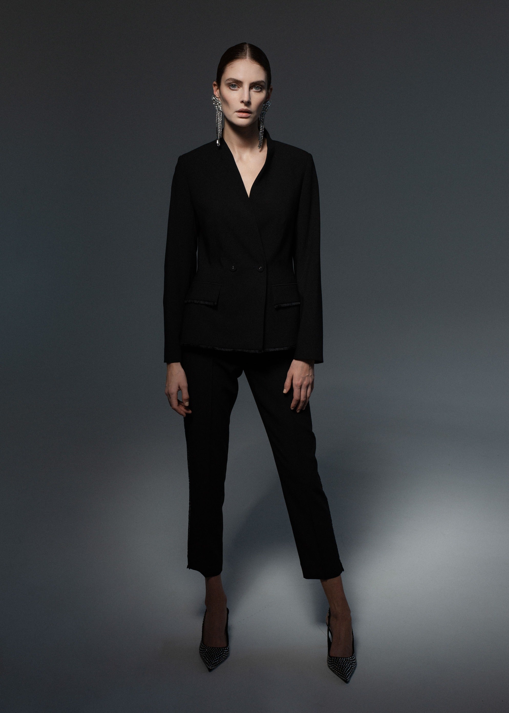 Black pencil trousers