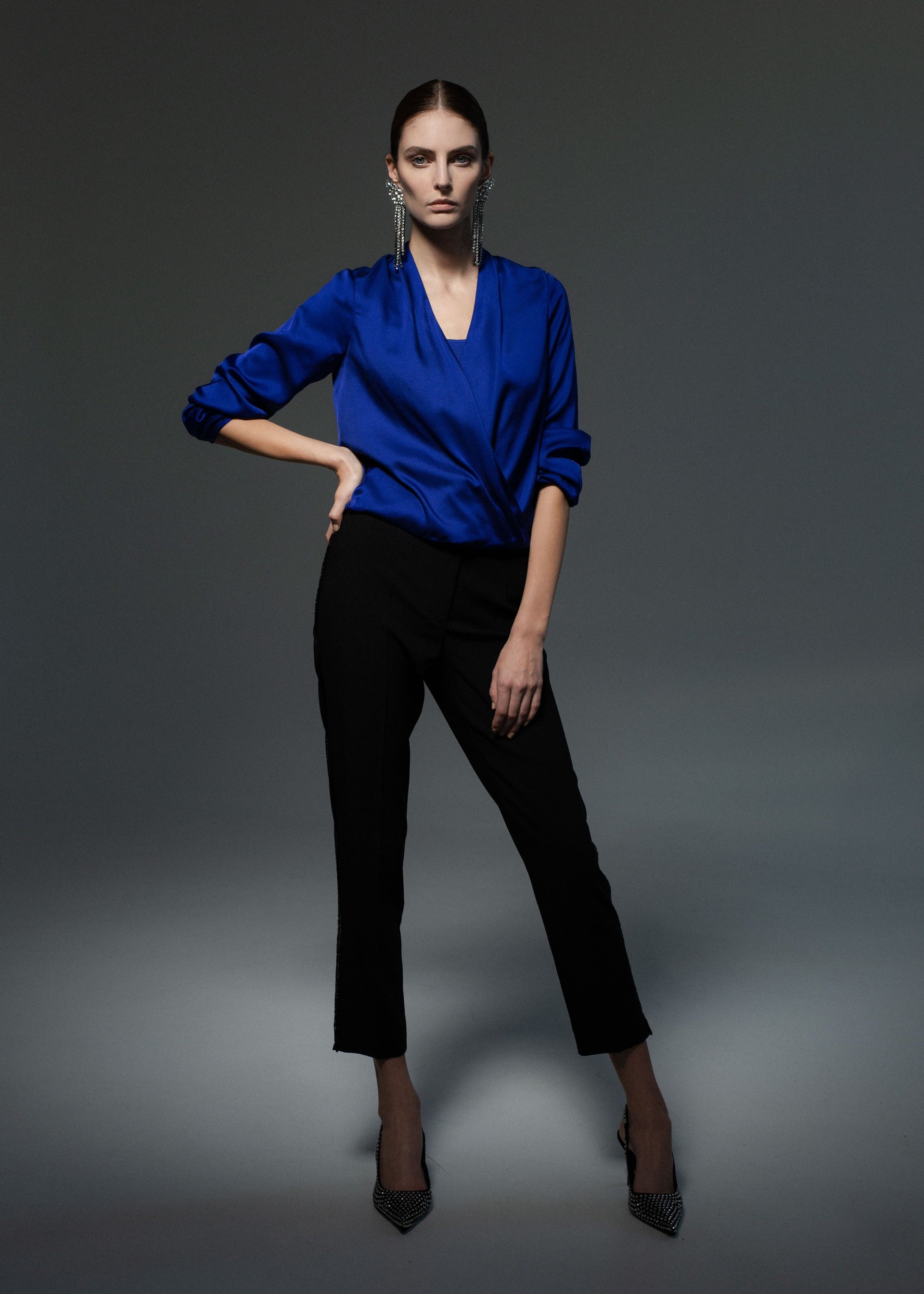 Black pencil trousers