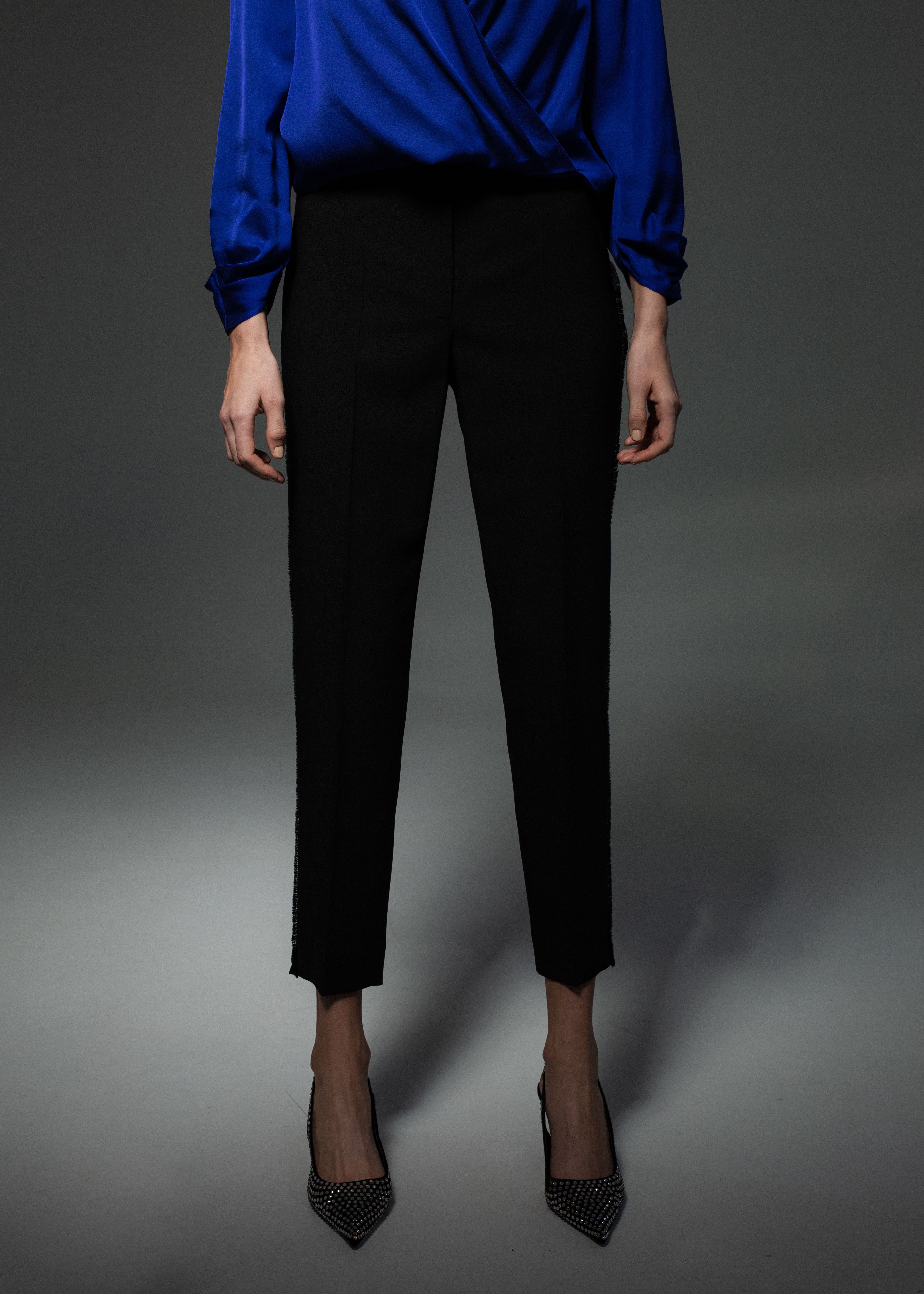 Black pencil trousers