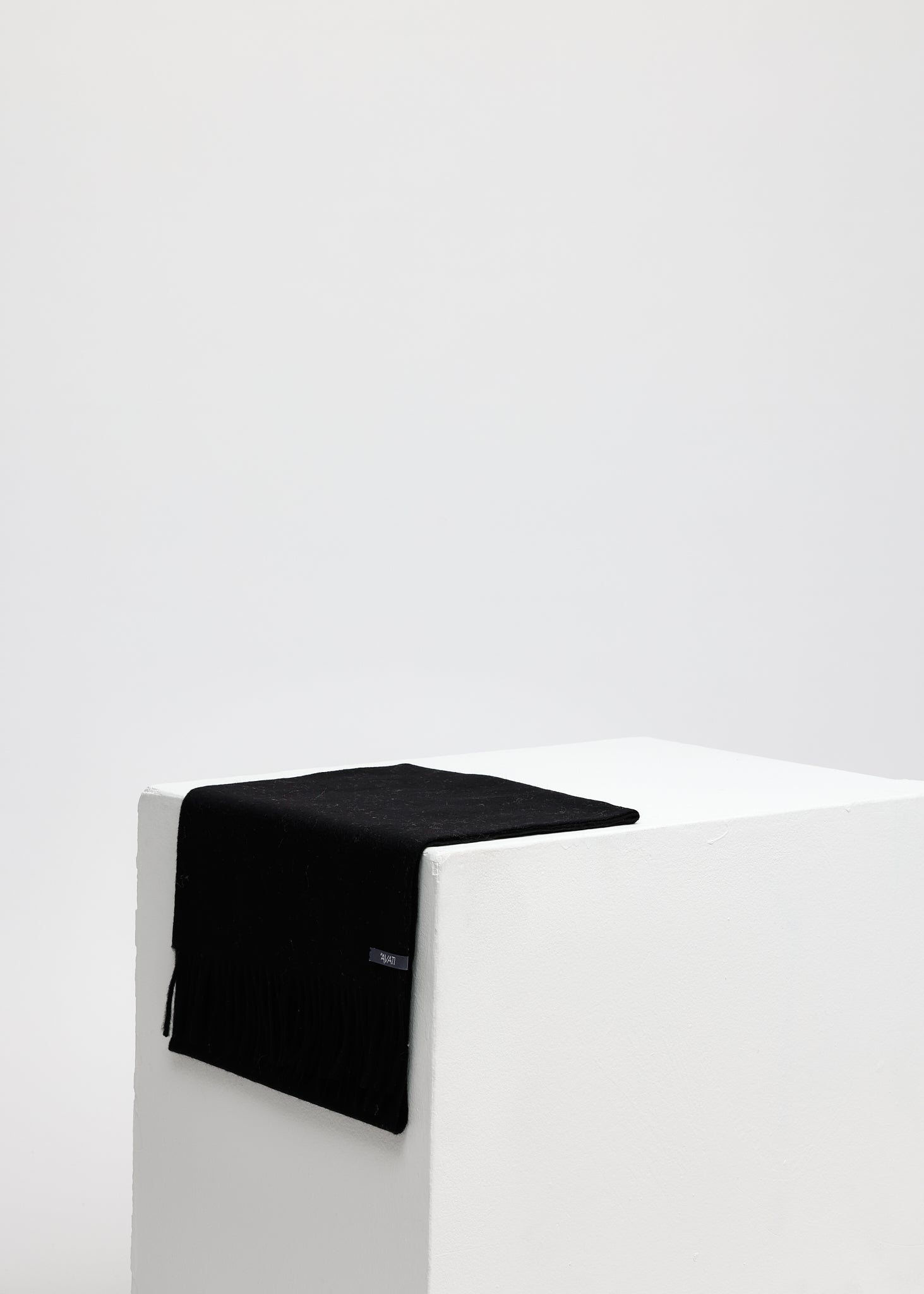 CASHMERE WOOL SCARF BLACK