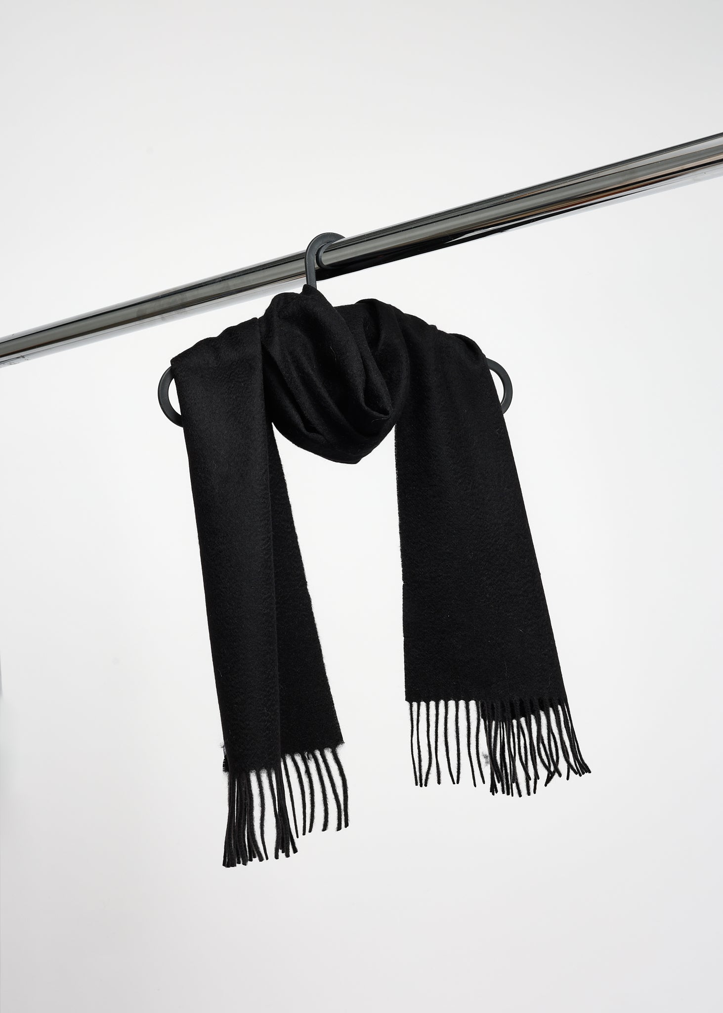 CASHMERE WOOL SCARF BLACK