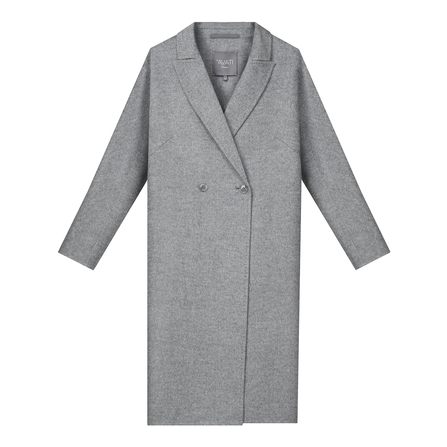 GREY DOUBLE-FACED WOOL COAT