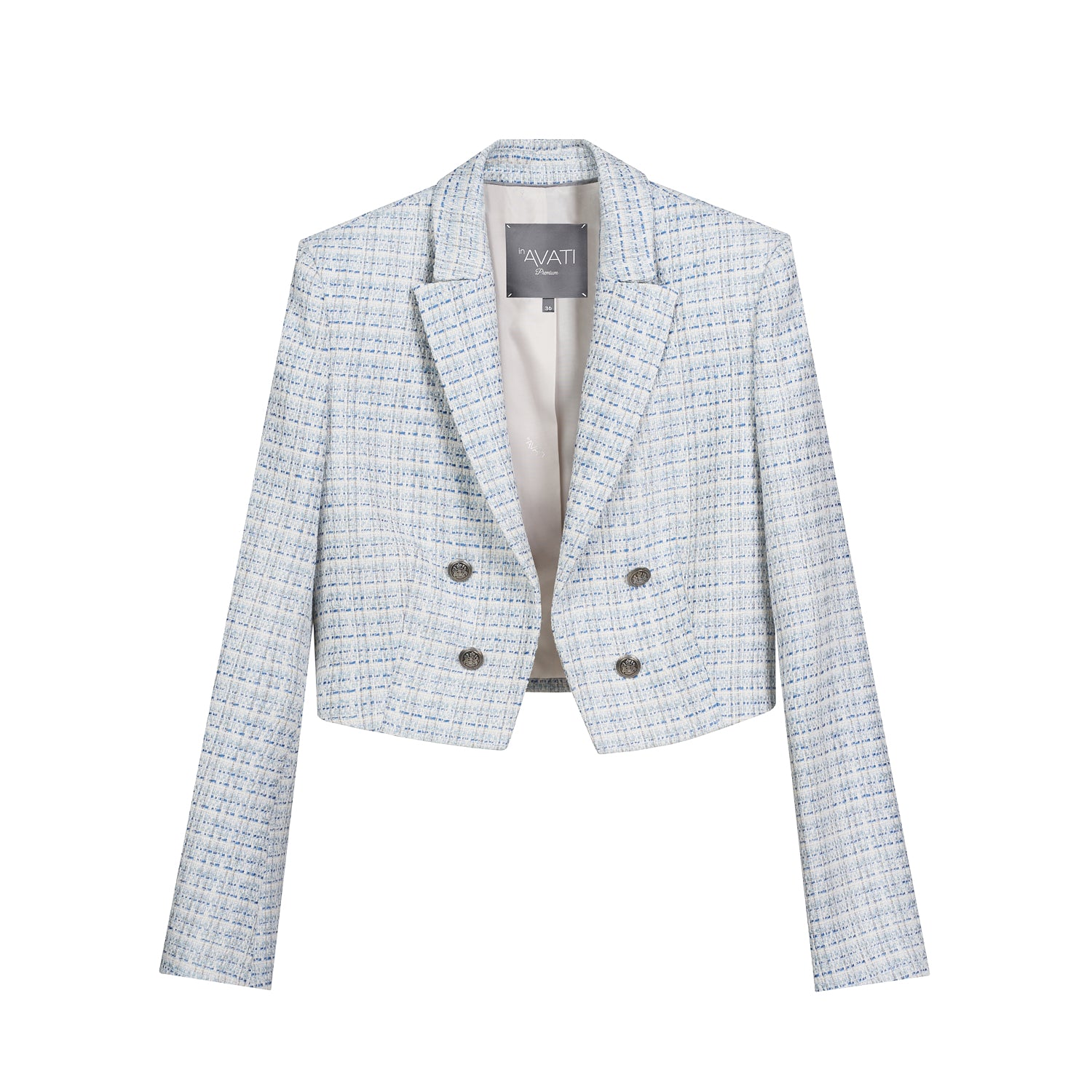 SHORT LIGHT BLUE OPEN-FRONT BLAZER