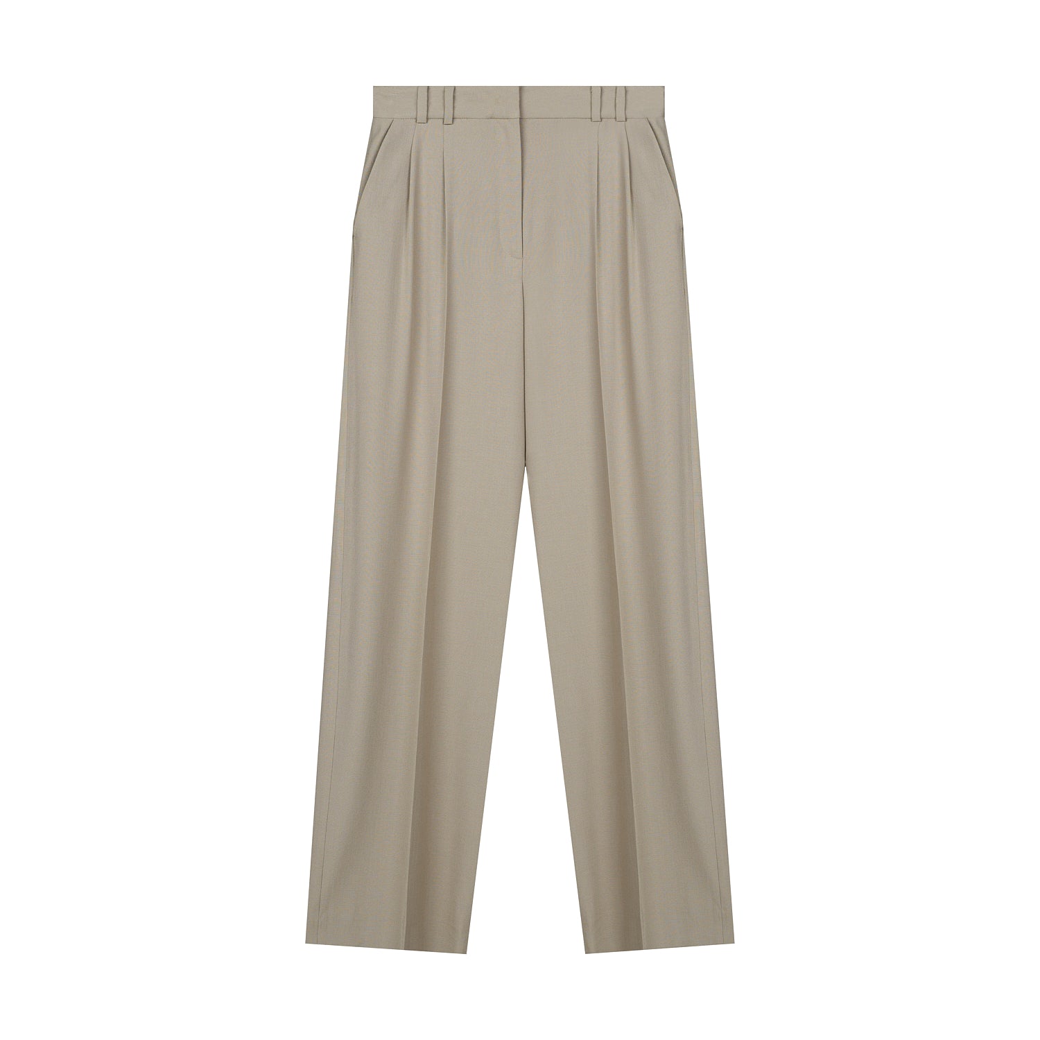 WIDE-LEG TROUSERS IN LIGHT TAUPE