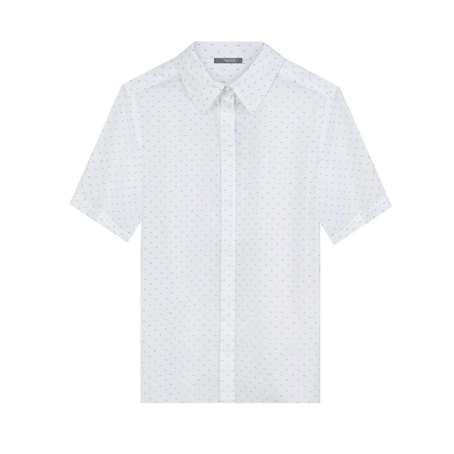 WHITE SHORT SLEEVE SHIRT WITH DOTS