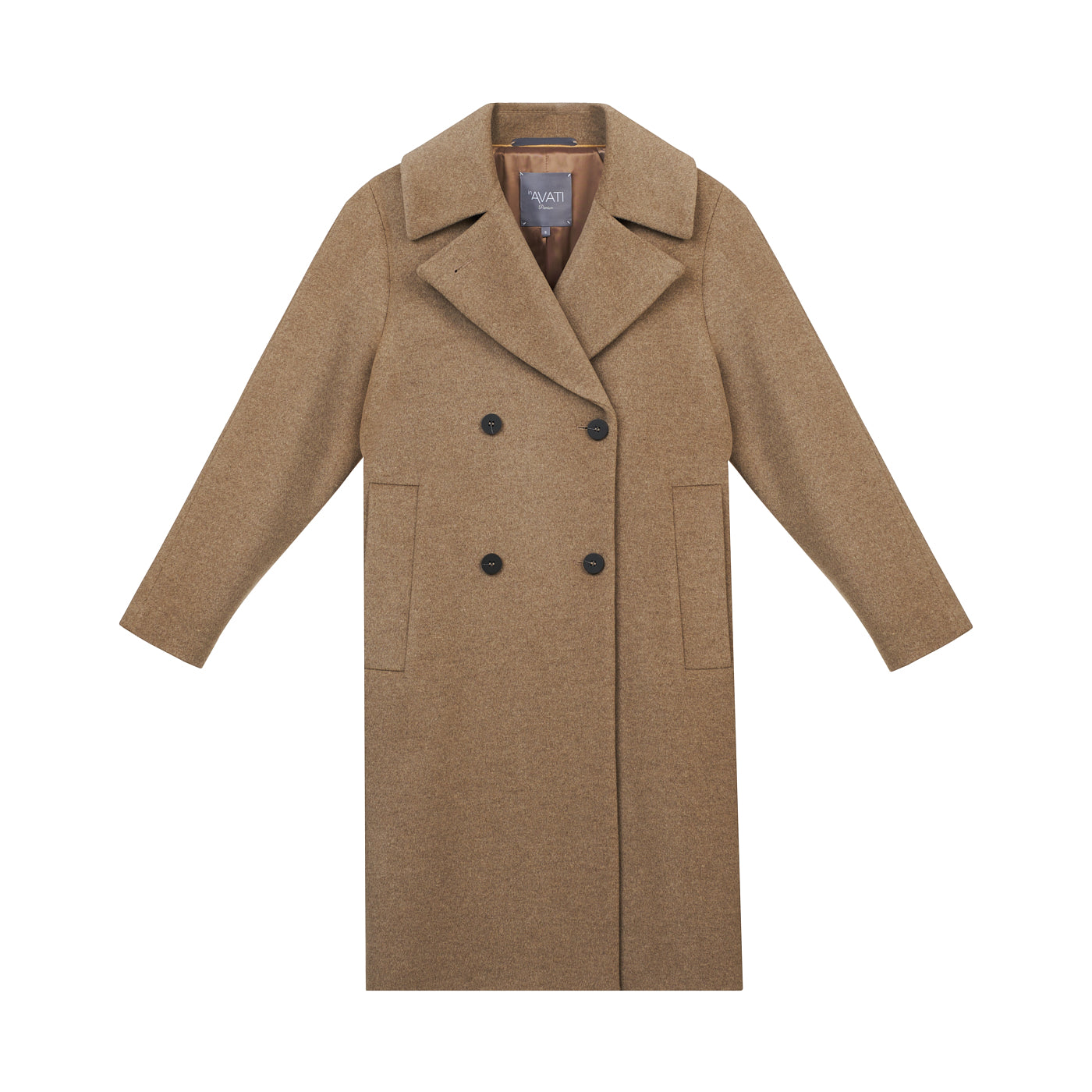 STRAIGHT COCOA COAT WITH ANGORA