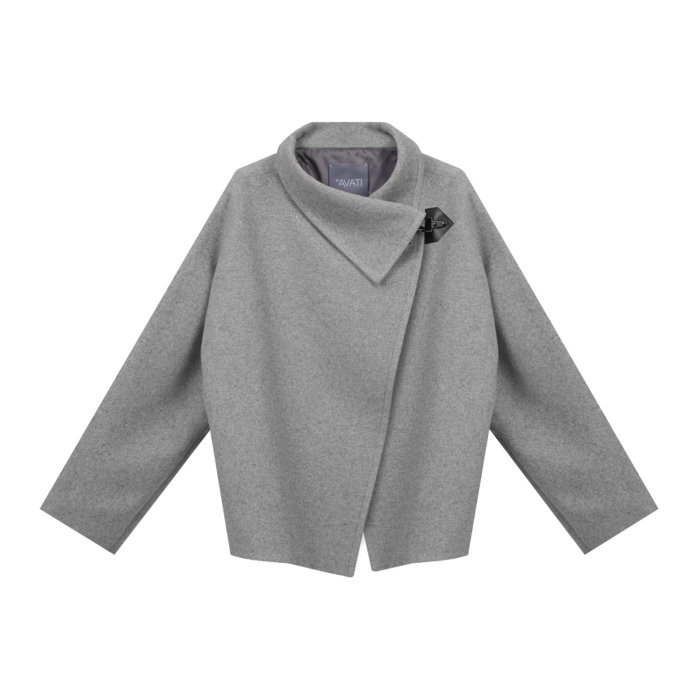 HIGH-COLLAR ASYMMETRIC SHORT COAT