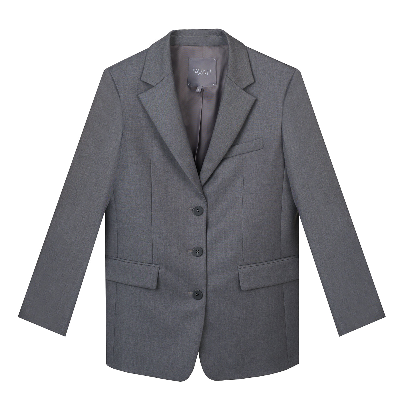 SINGLE-BREASTED OVERSIZED GREY BLAZER