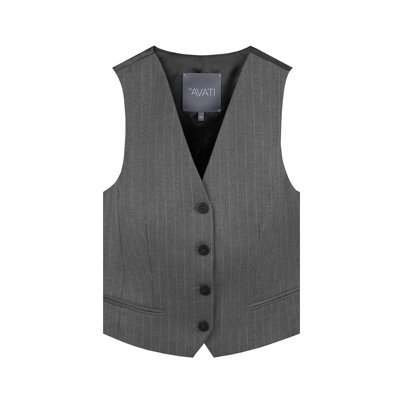 GREY STRIPED FITTED VEST
