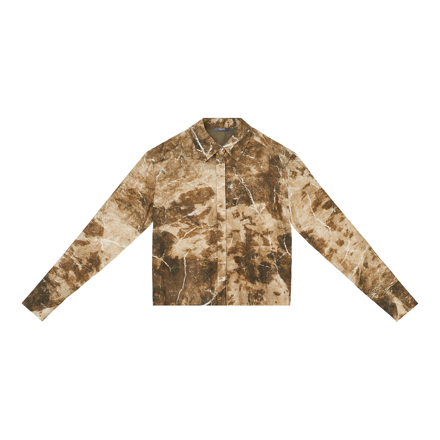 LONG-SLEEVE ABSTRACT PRINT SHIRT