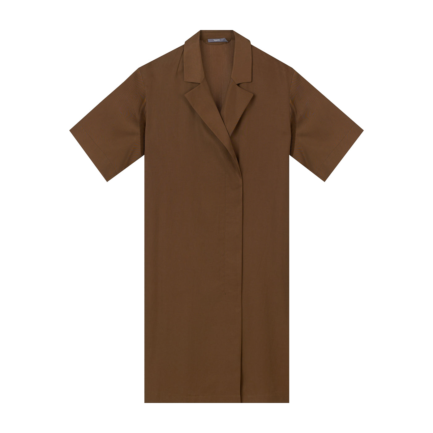 BELTED NUT BROWN WRAP DRESS WITH BELT