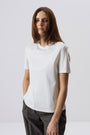 CREW NECK WHITE T-SHIRT WITH SILK