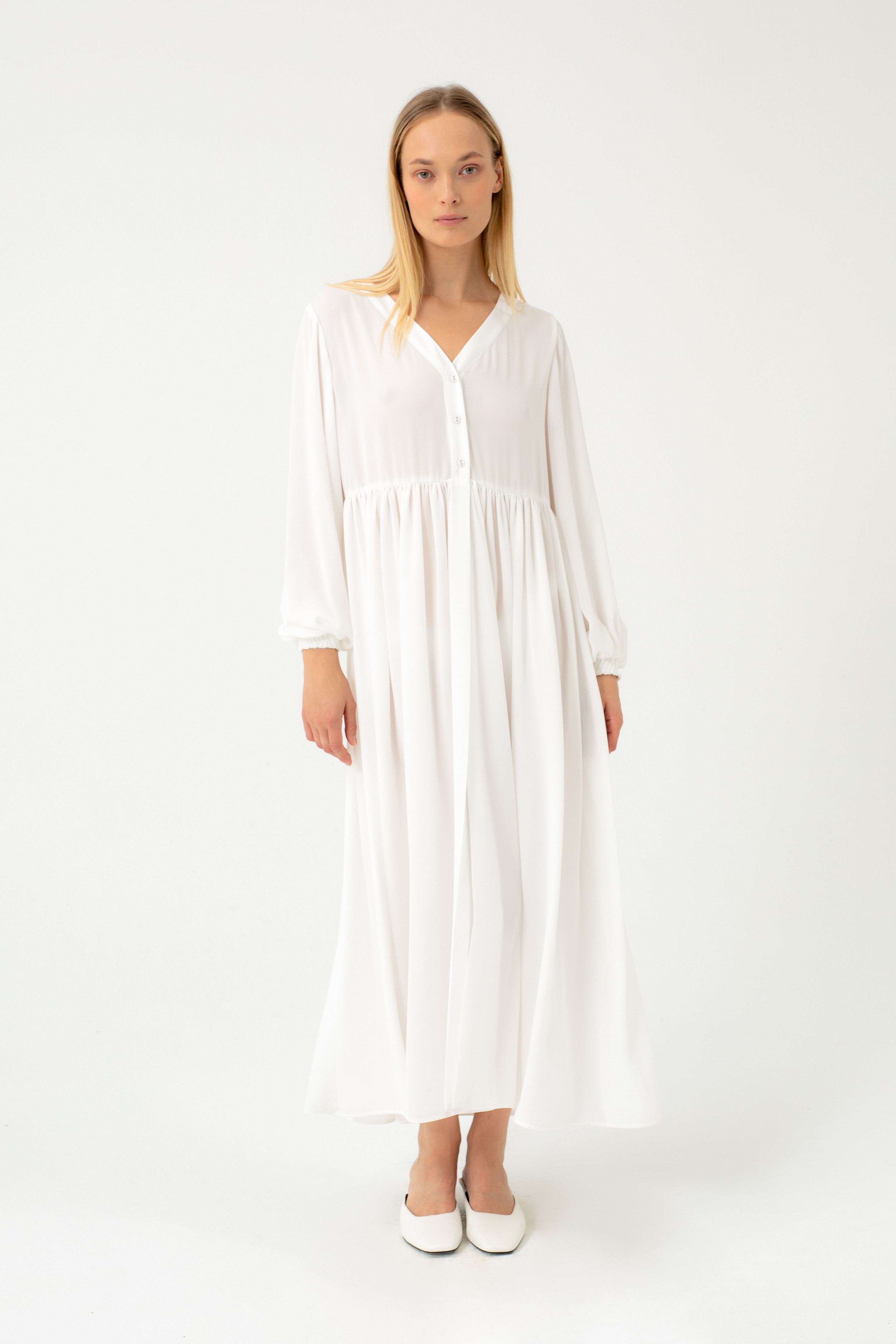 TRANSLUCENT MAXI WHITE DRESS