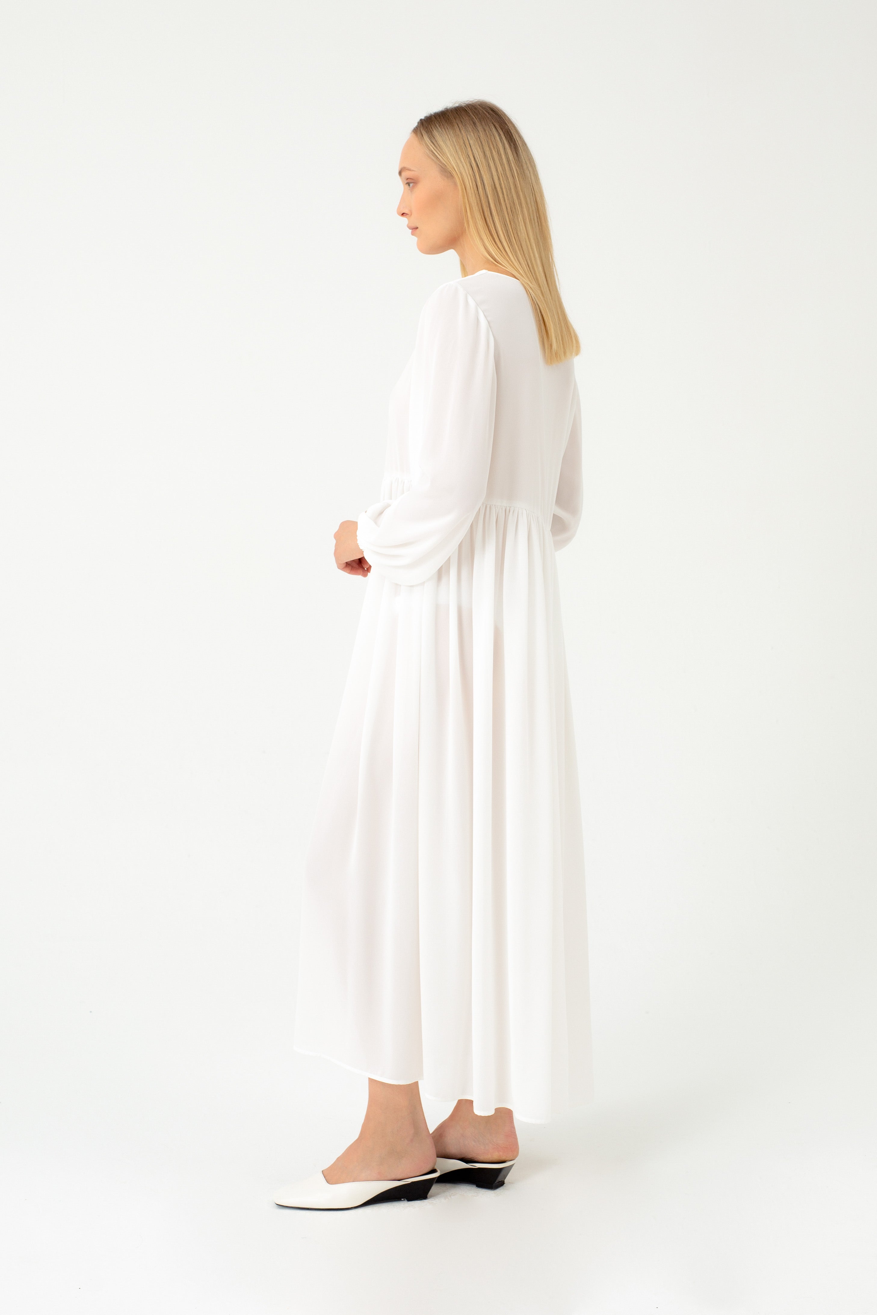 TRANSLUCENT MAXI WHITE DRESS