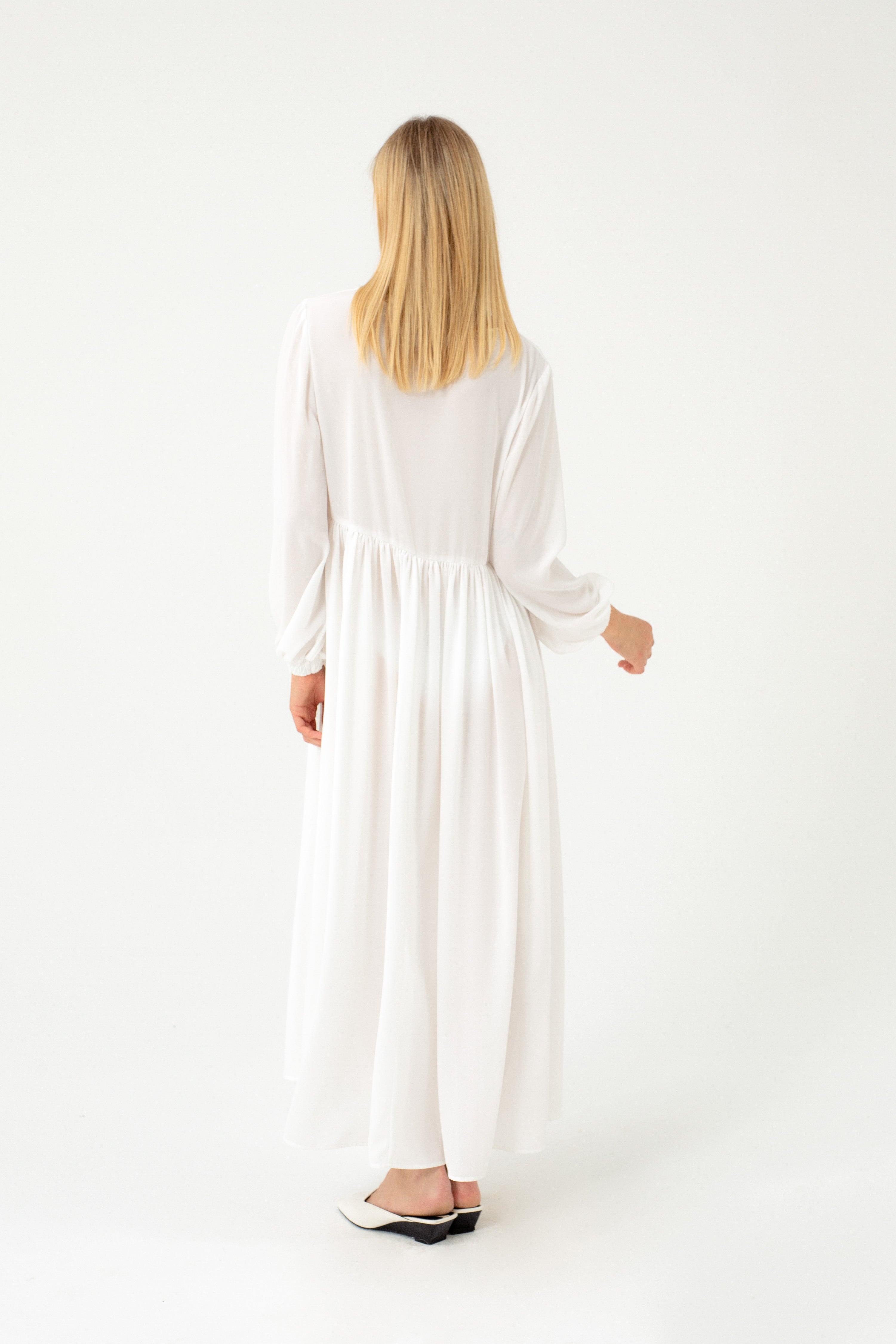 TRANSLUCENT MAXI WHITE DRESS