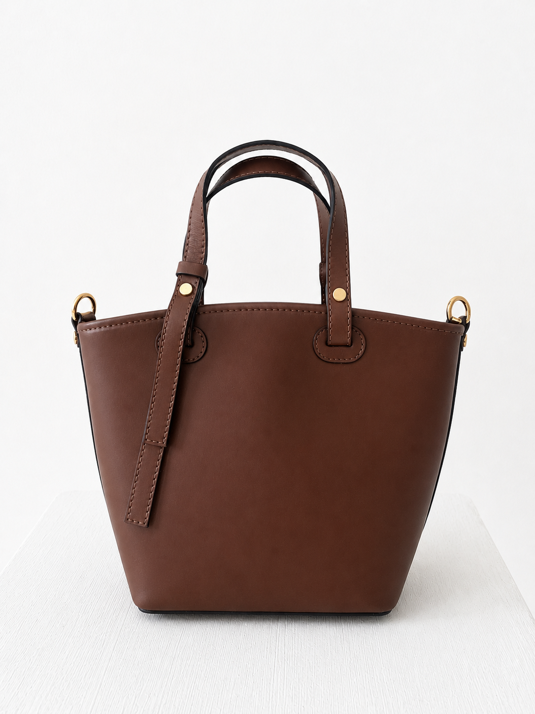 CHOCOLATE LEATHER HANDBAG