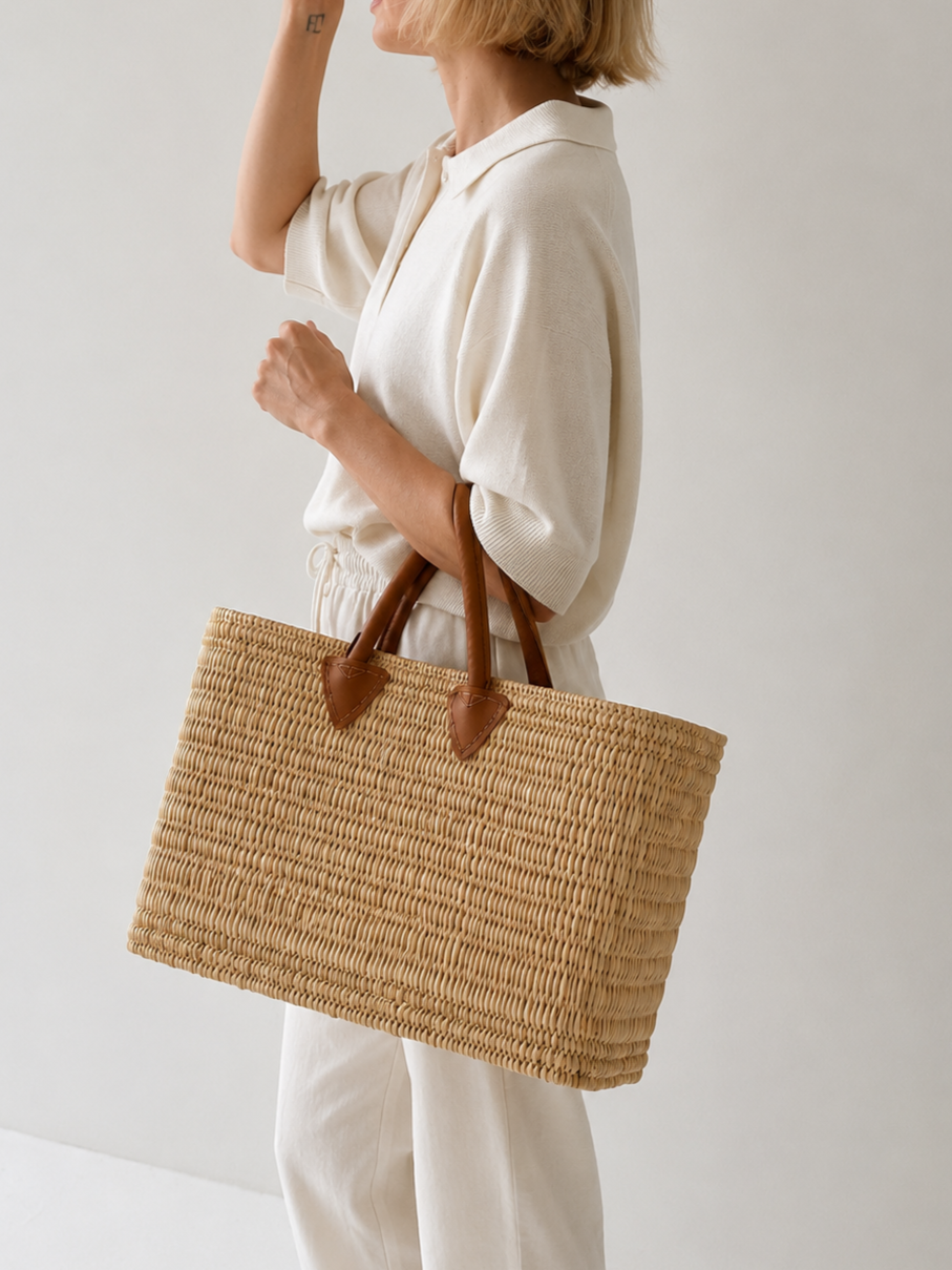 HANDMADE BULRUSH BASKET BAG