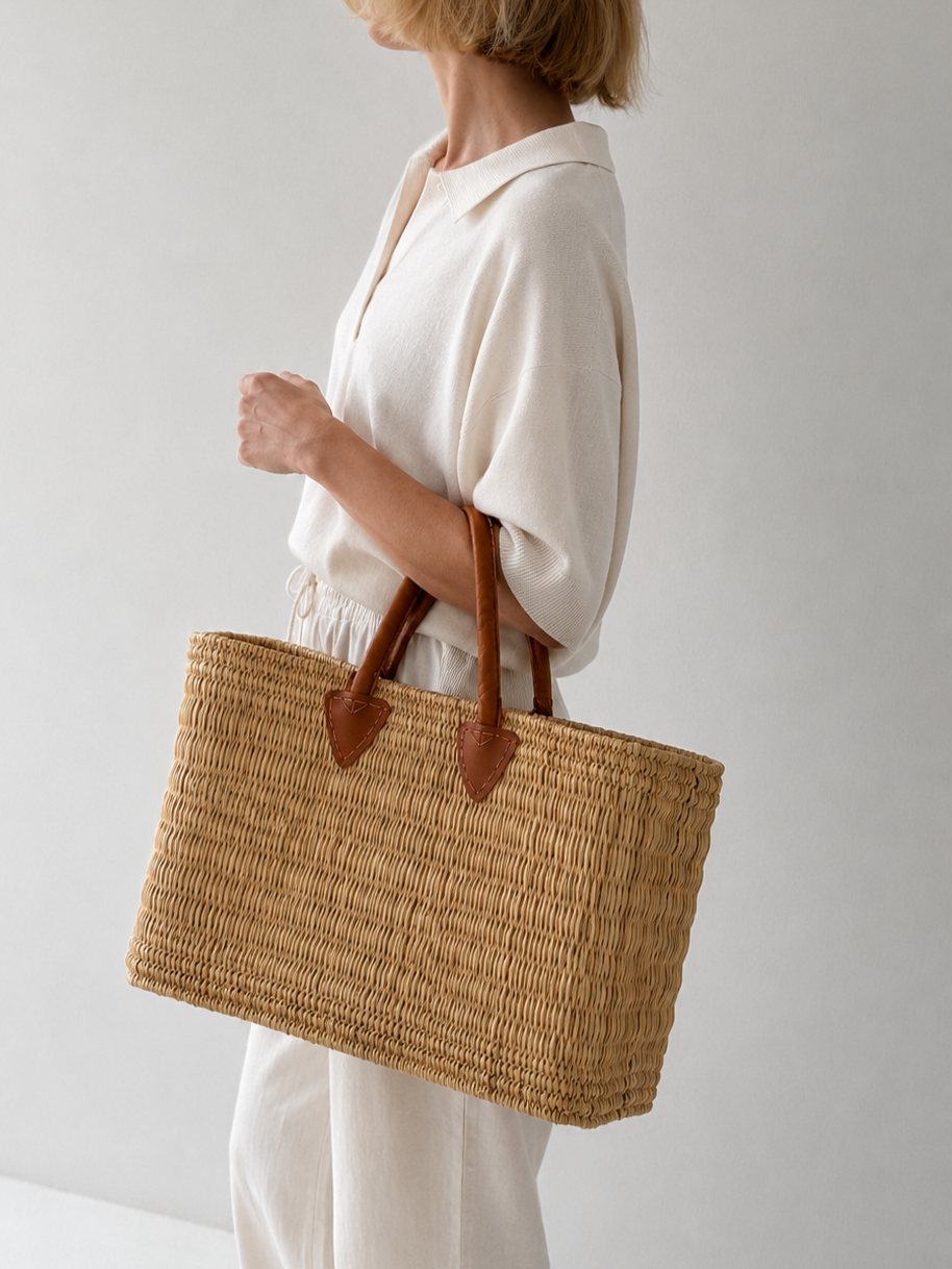 HANDMADE BULRUSH BASKET BAG