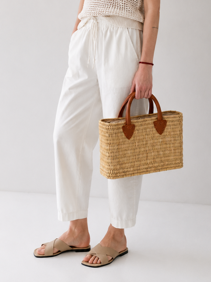 HANDMADE BULRUSH BASKET BAG