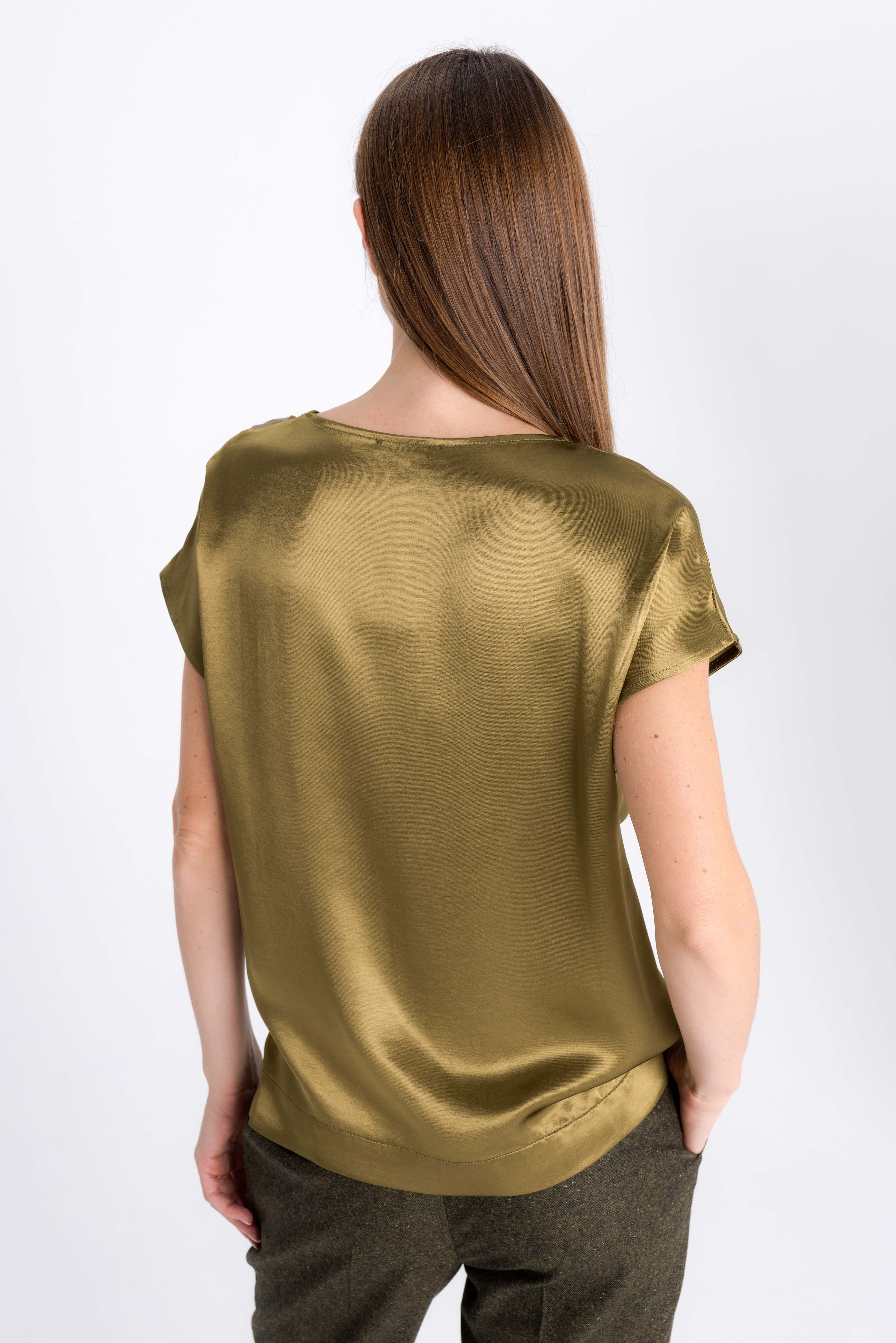 SHORT SLEEVE OLIVE BLOUSE